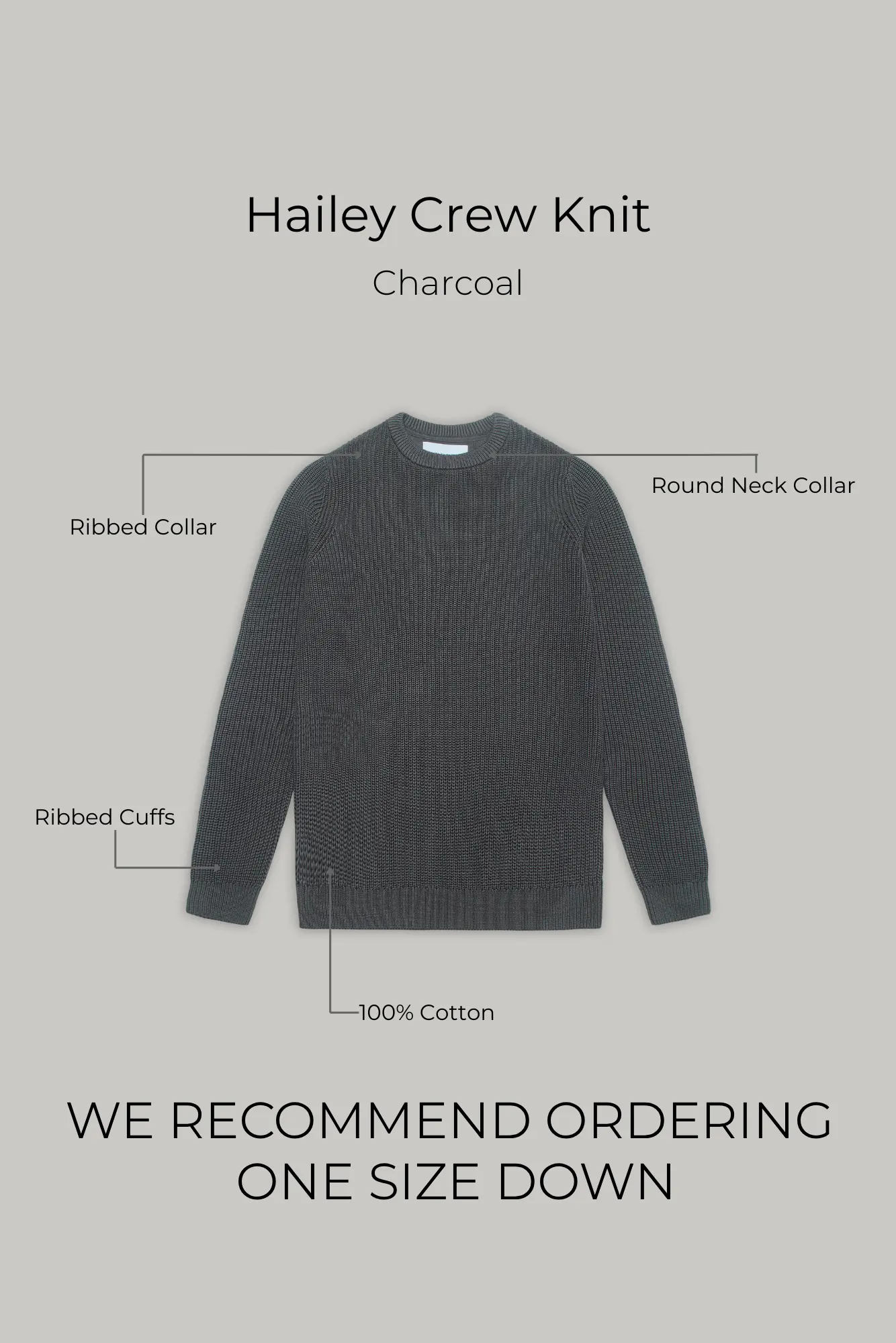 J Hailey Crew Knit - Charcoal - Image 5