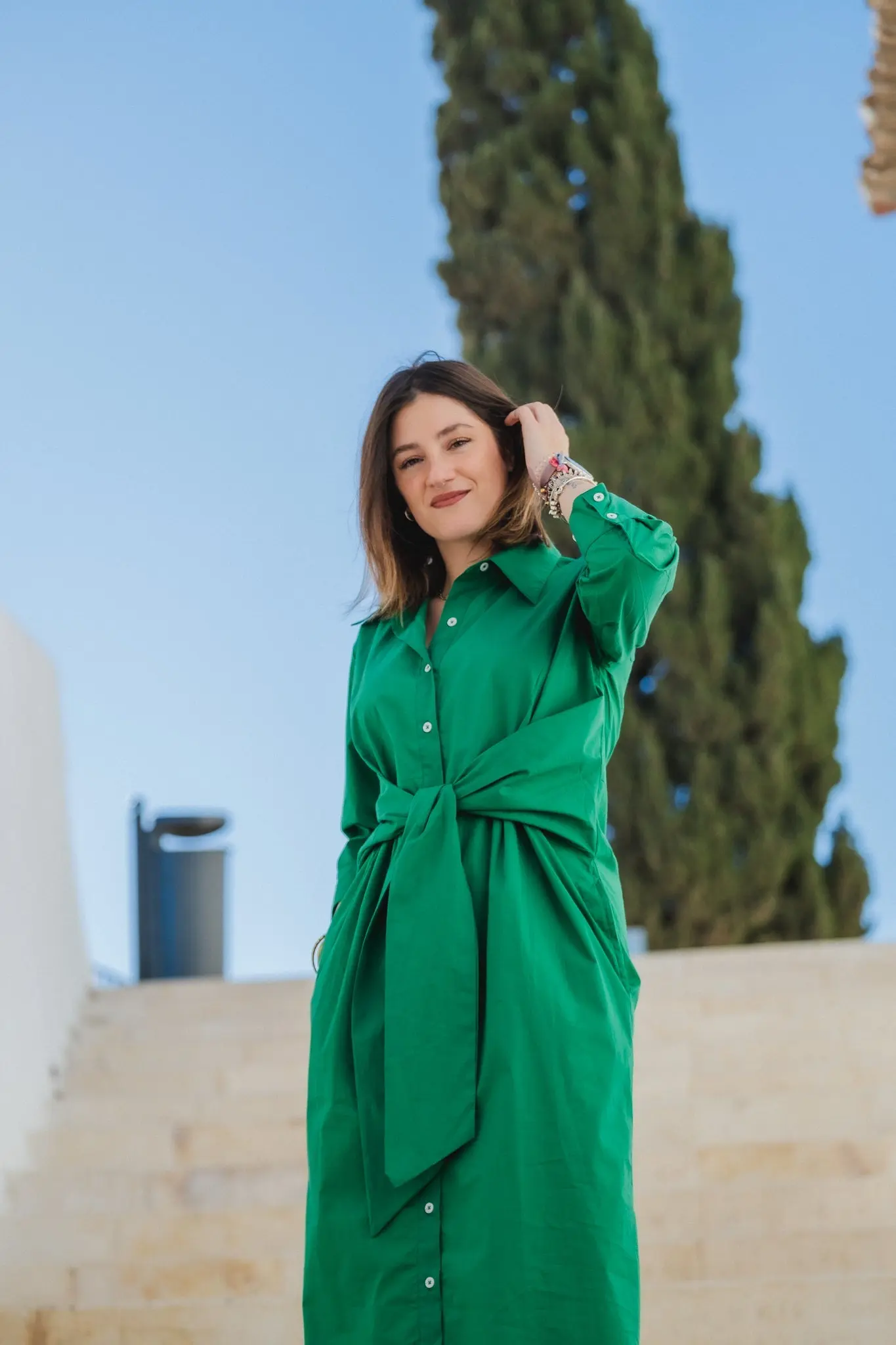 Jade Front Knot Dress - Image 3