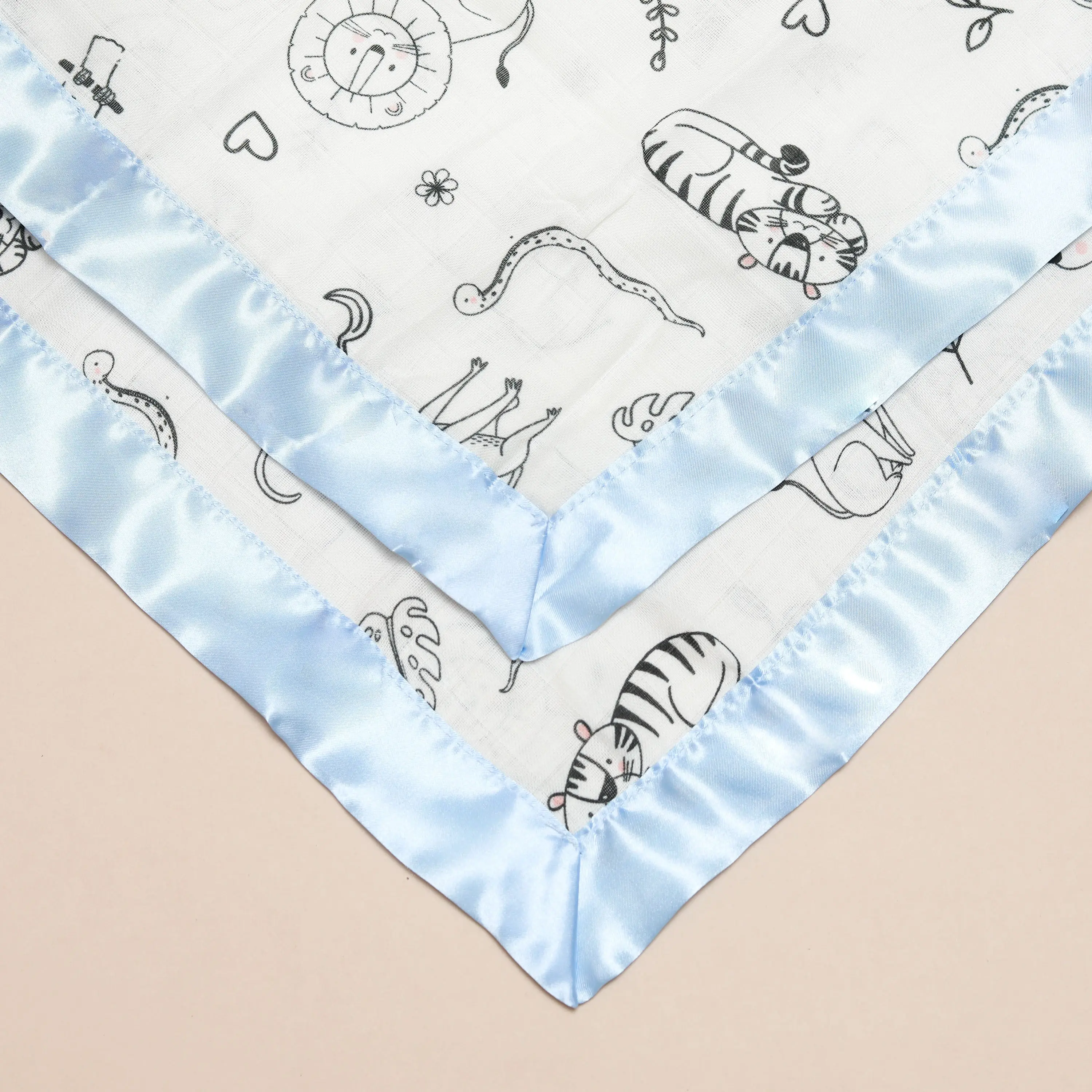 Jungle Animal Satin Comforter 2-Pack - Baby Blue Satin