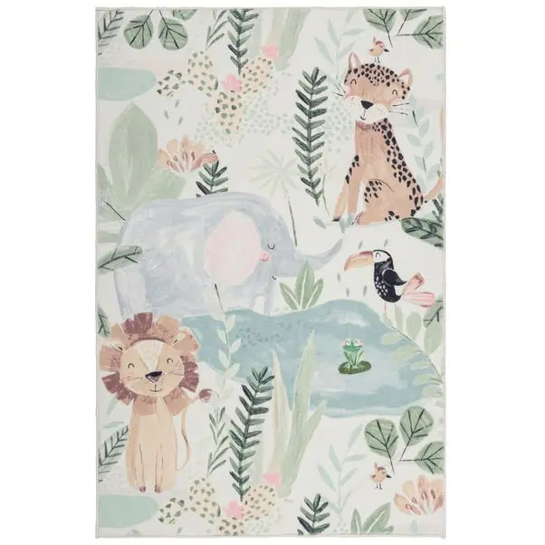 Jungle Friends Washable Faux Fur Rug - Image 5