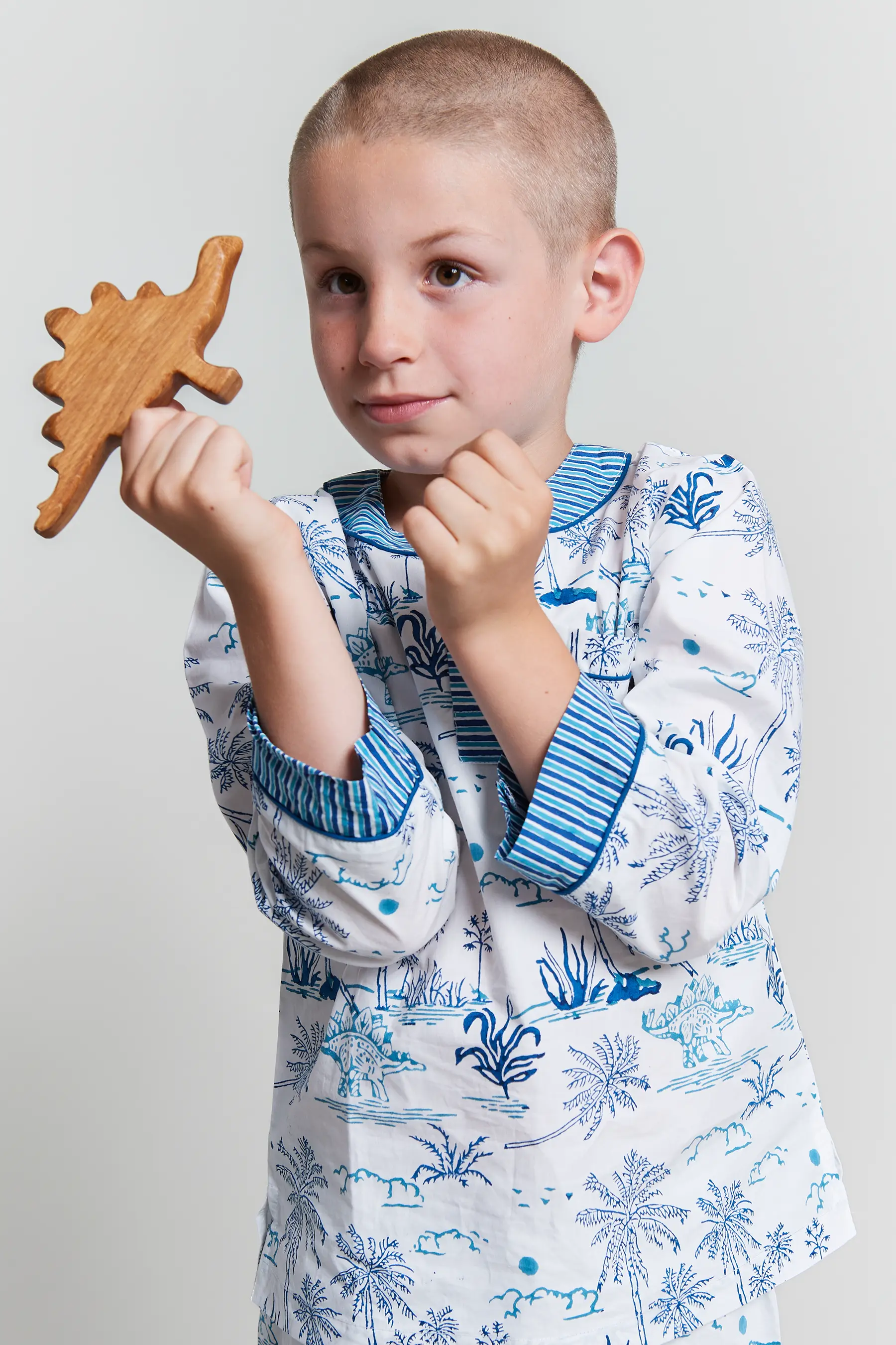 jurassic landscape Kids Organic Cotton Pyjama Trouser Set - Image 2