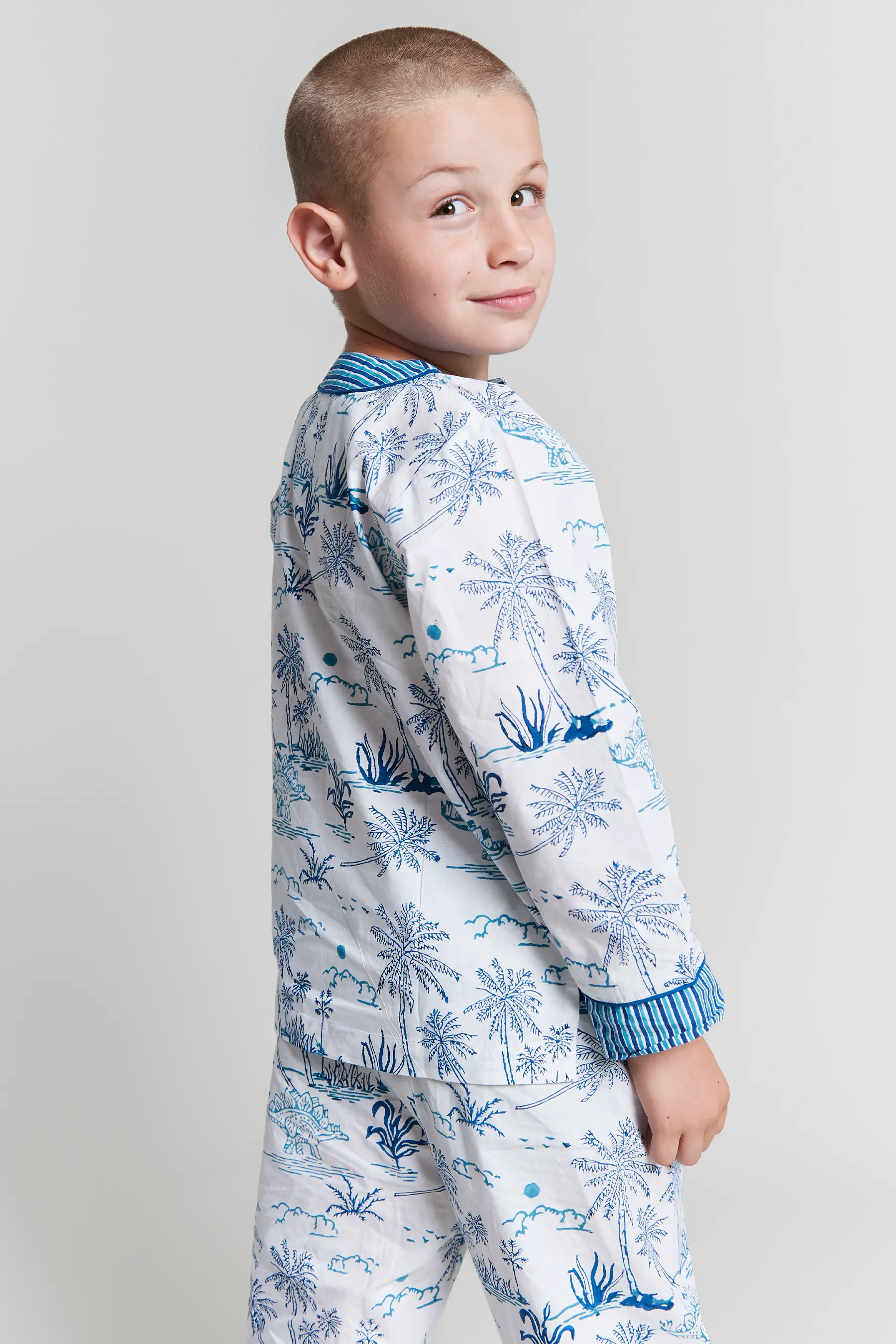 jurassic landscape Kids Organic Cotton Pyjama Trouser Set - Image 5