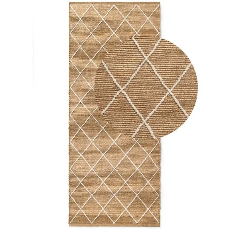 Jute Rug Kunu Natural Handwoven Diamond Design - Image 10