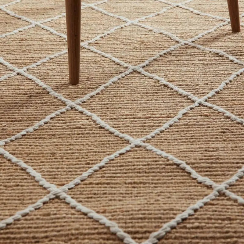 Jute Rug Kunu Natural Handwoven Diamond Design - Image 3