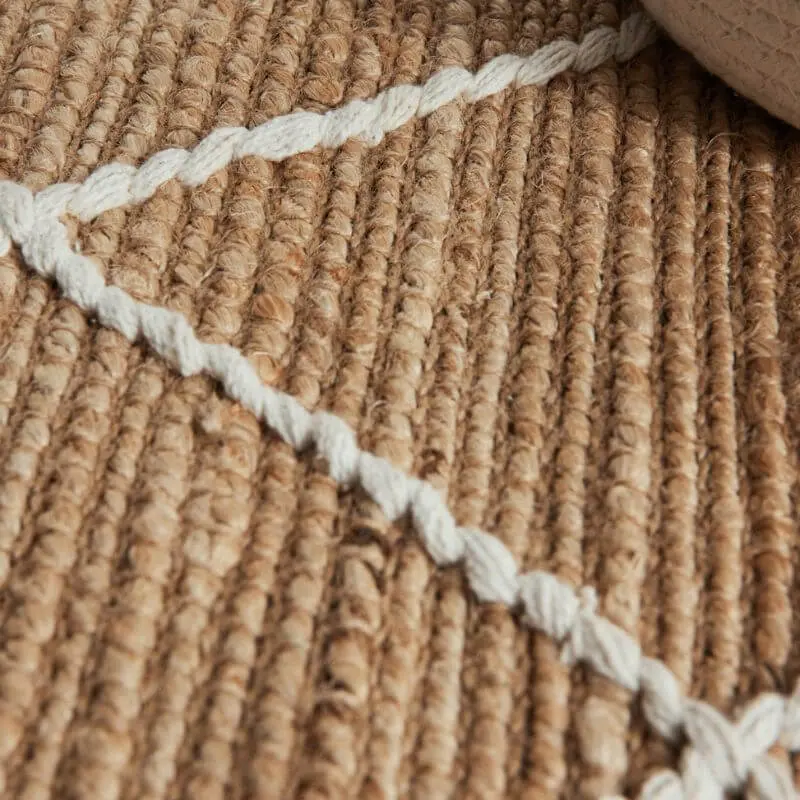 Jute Rug Kunu Natural Handwoven Diamond Design - Image 4