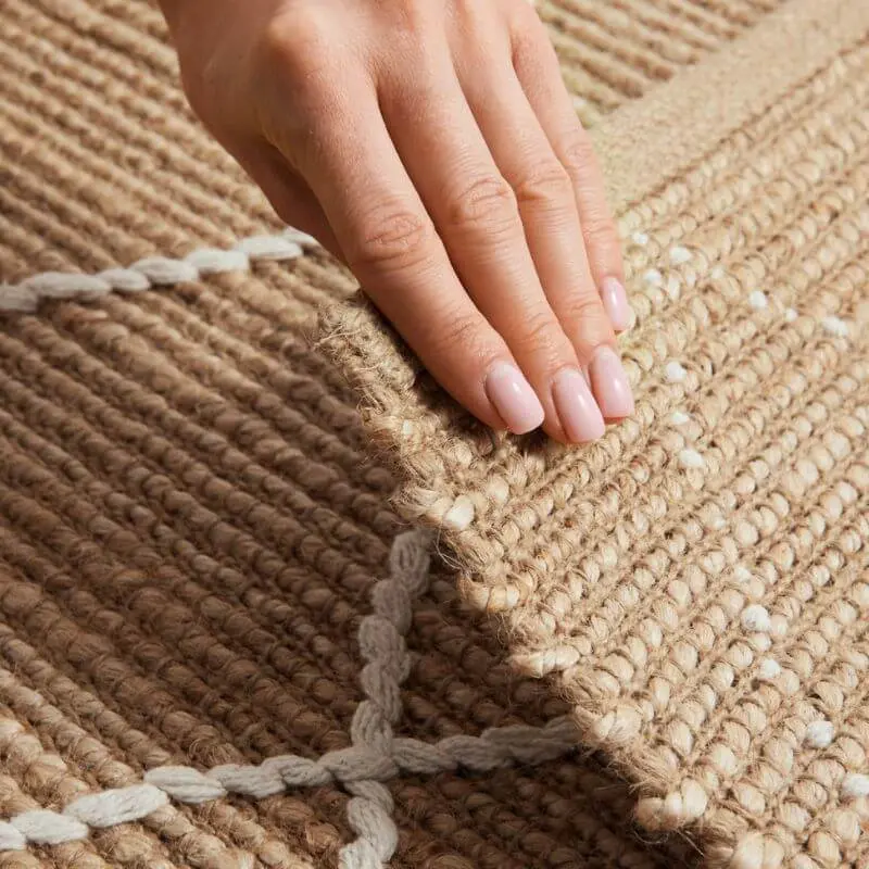 Jute Rug Kunu Natural Handwoven Diamond Design - Image 5