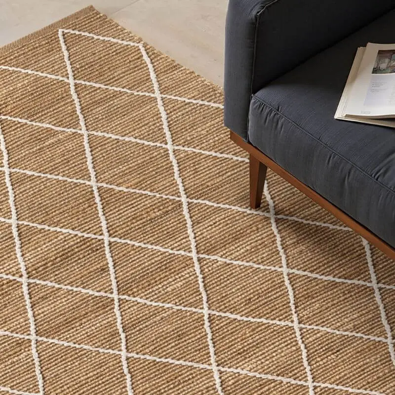Jute Rug Kunu Natural Handwoven Diamond Design - Image 7