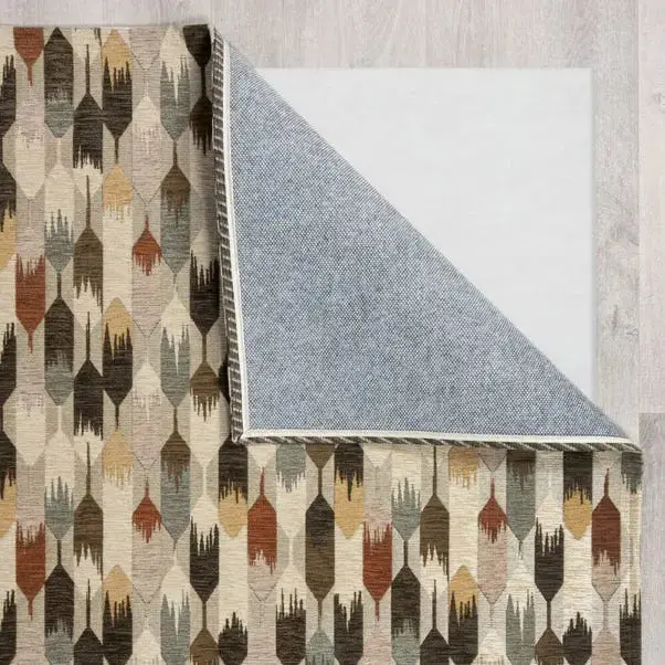 Kelso Geometric Blue Chenille Rug - Image 9