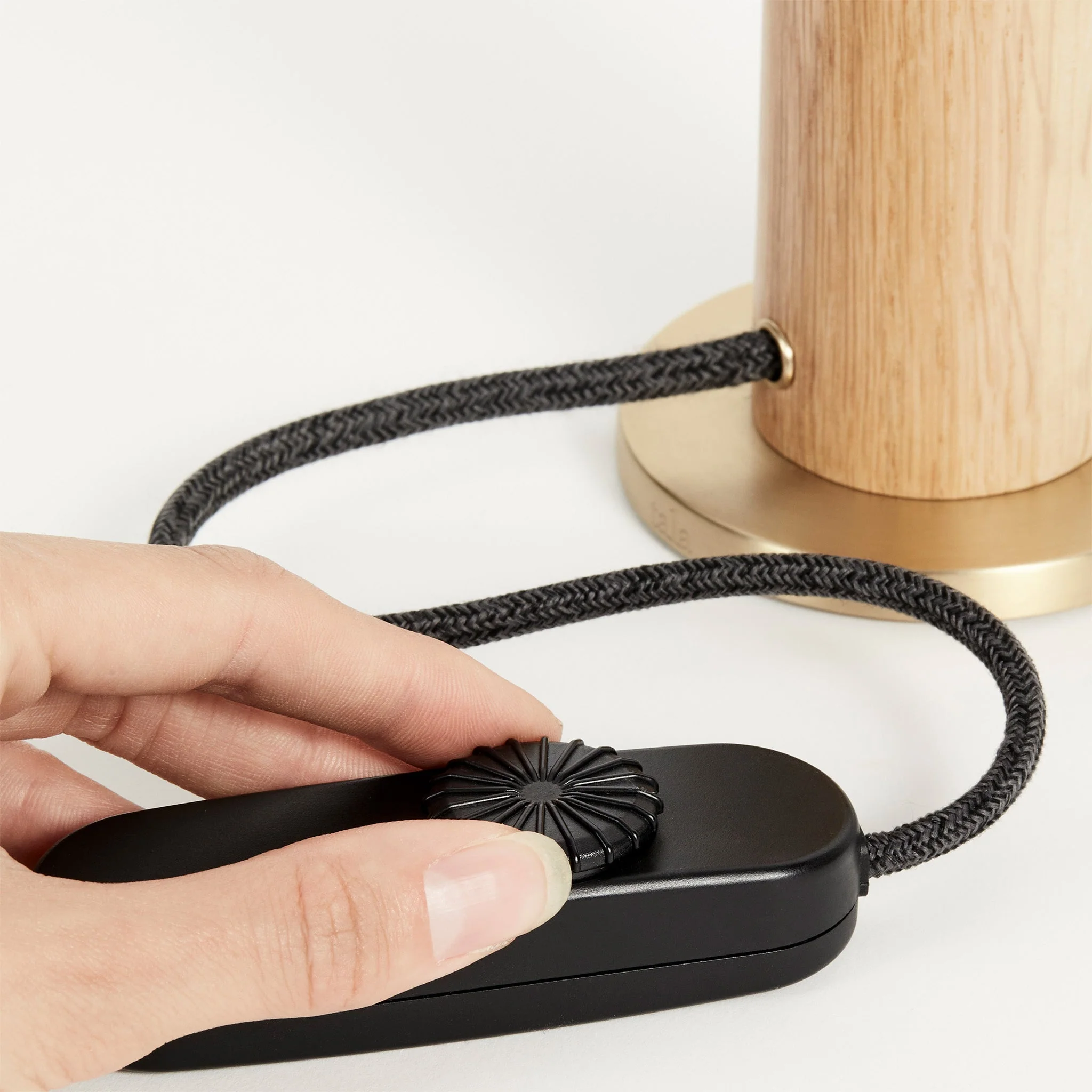 Knuckle Table Lamp in Oak + Noma - Image 3