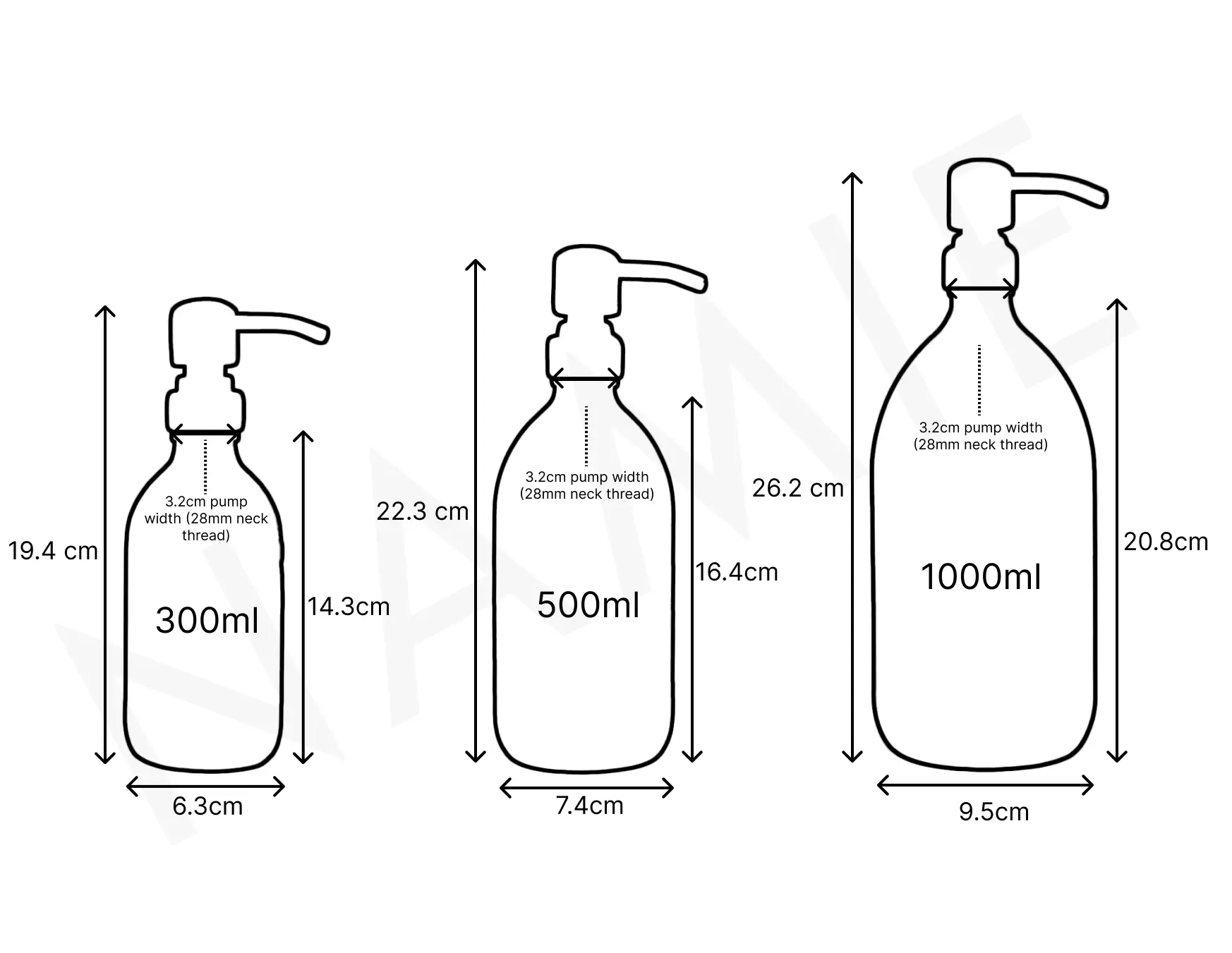 Labelled Clear Glass Dispenser Bottle With Gold Pump - Image 7