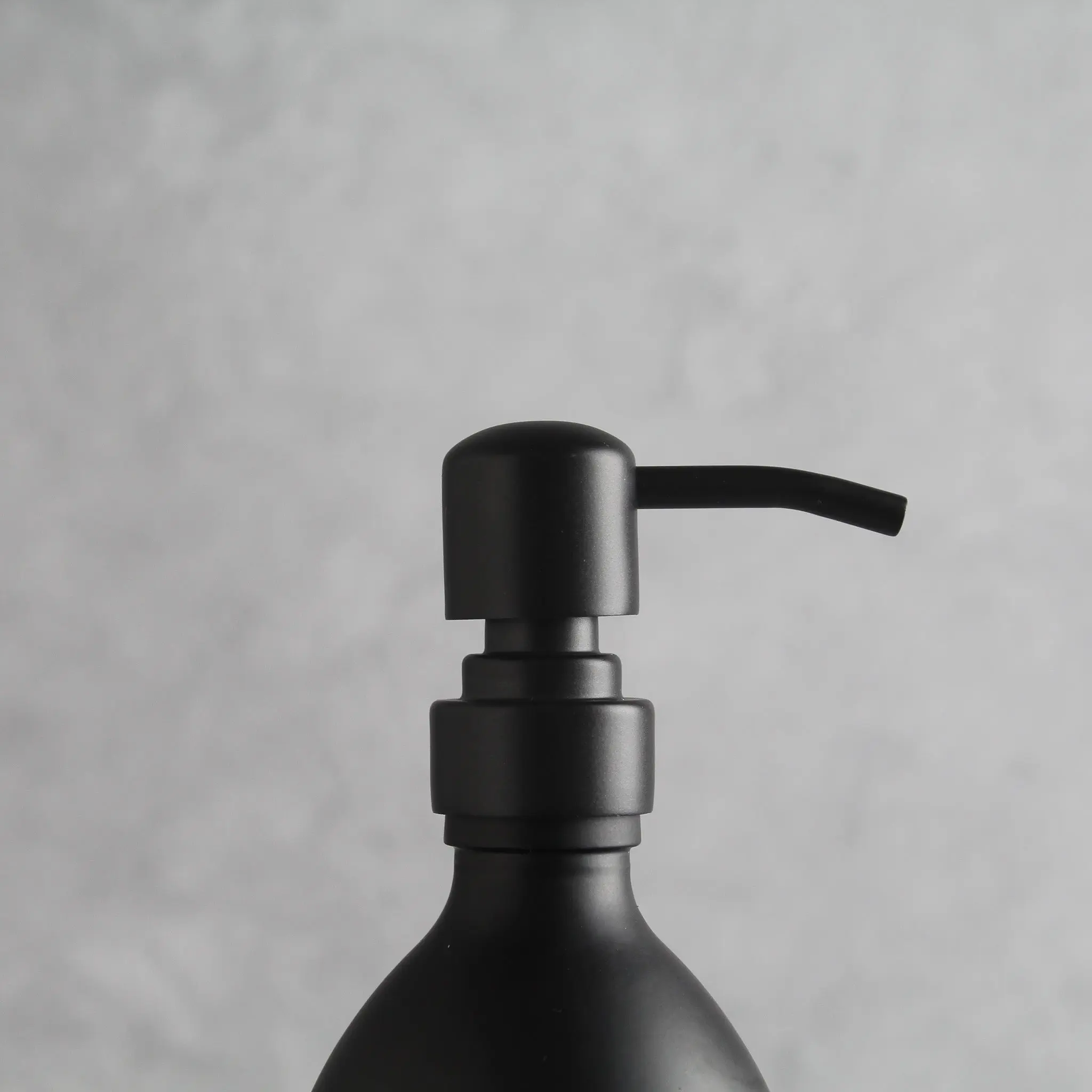 Labelled Matte Black Glass Dispenser Bottle With Matte Black Pump - Image 5