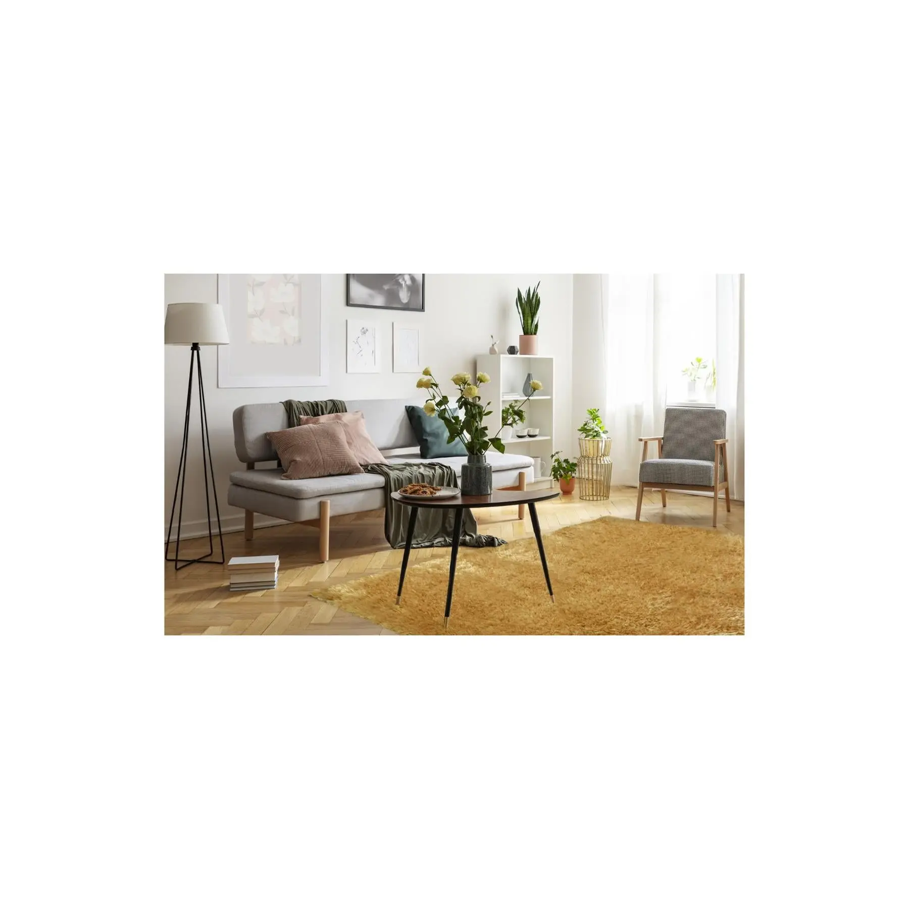 Lagom Ochre Shaggy Rug - Image 4