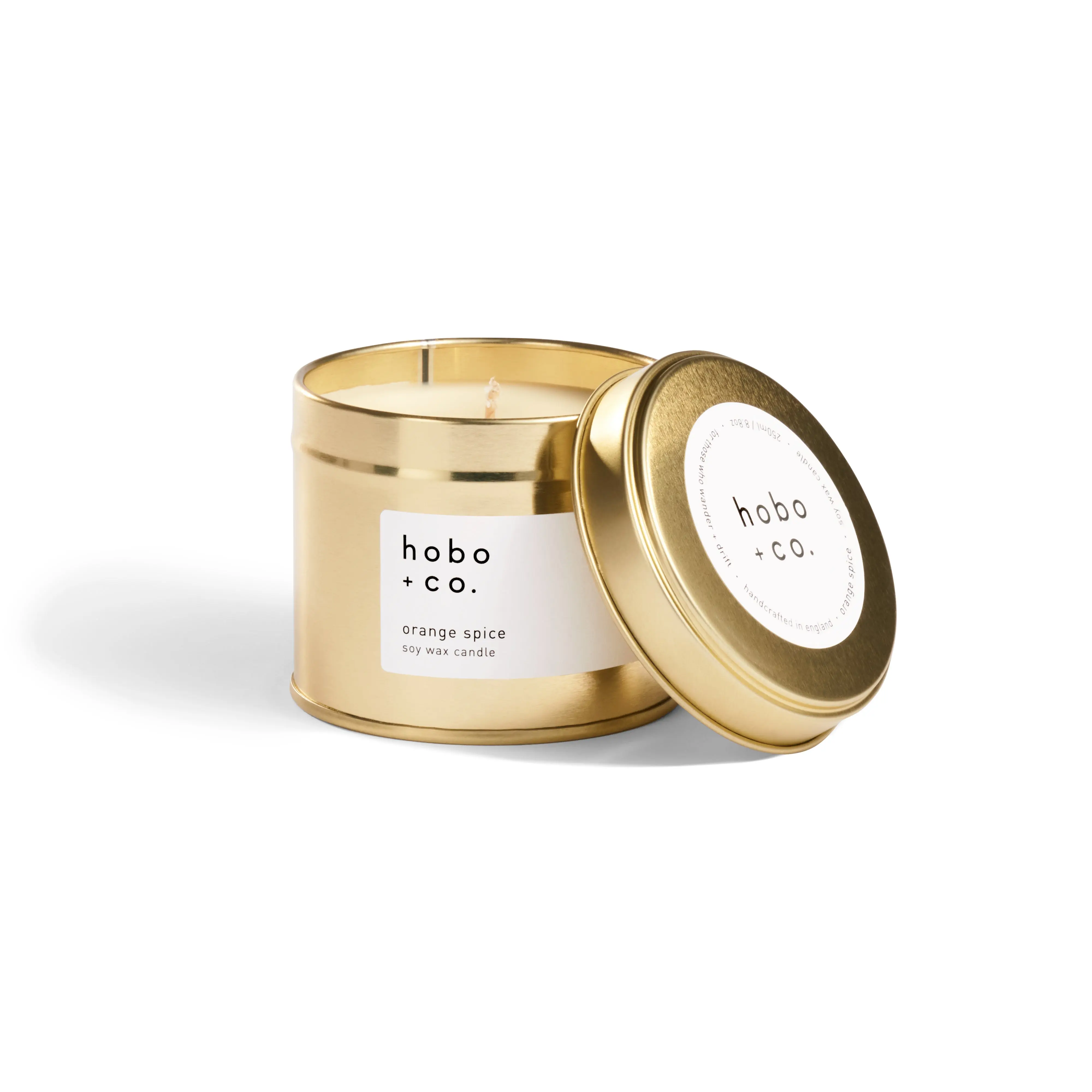 Large Gold Tin Orange Spice Candle - Image 2