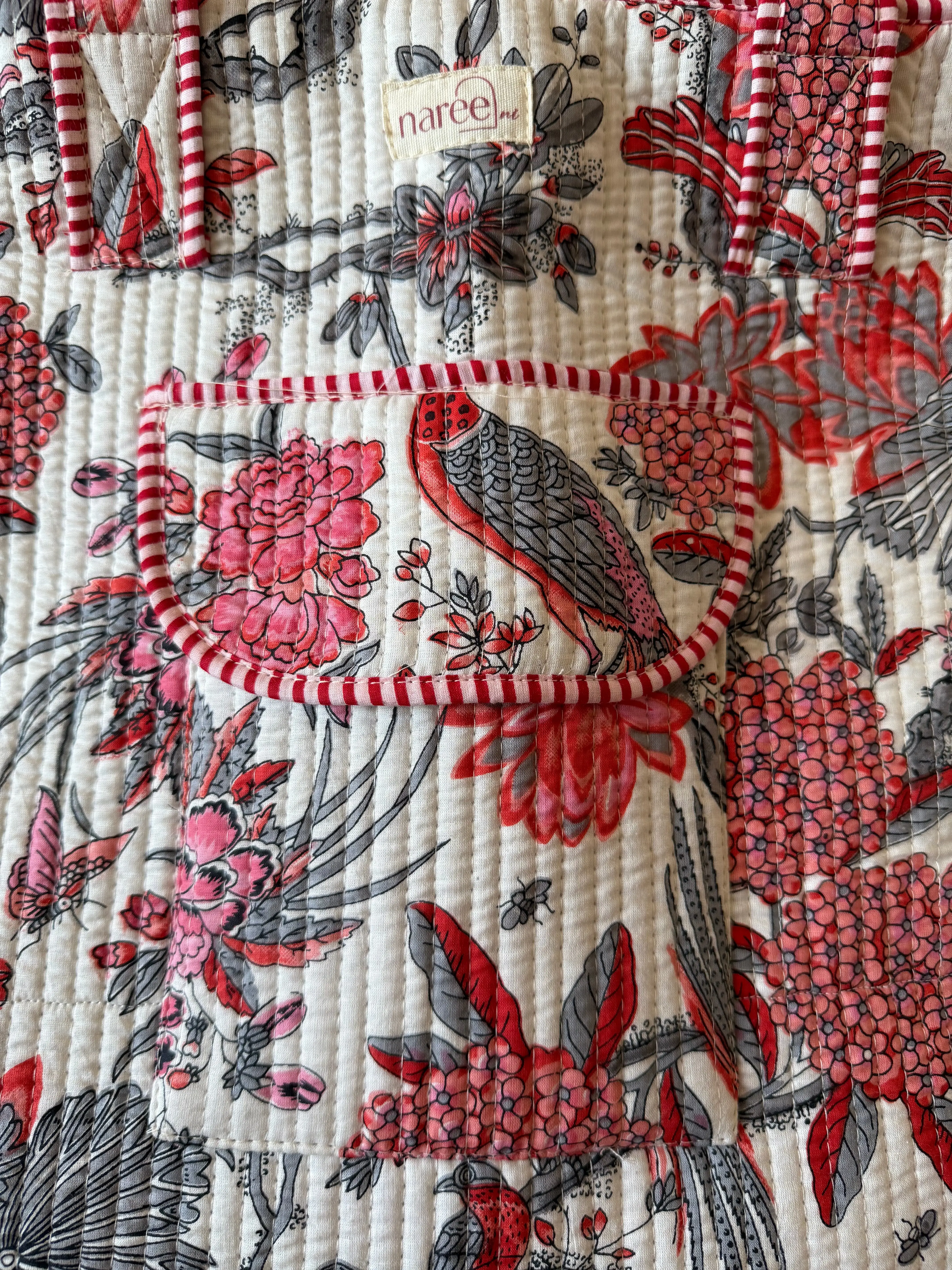 Large Lotus Block Printed Tote Bag - Image 8