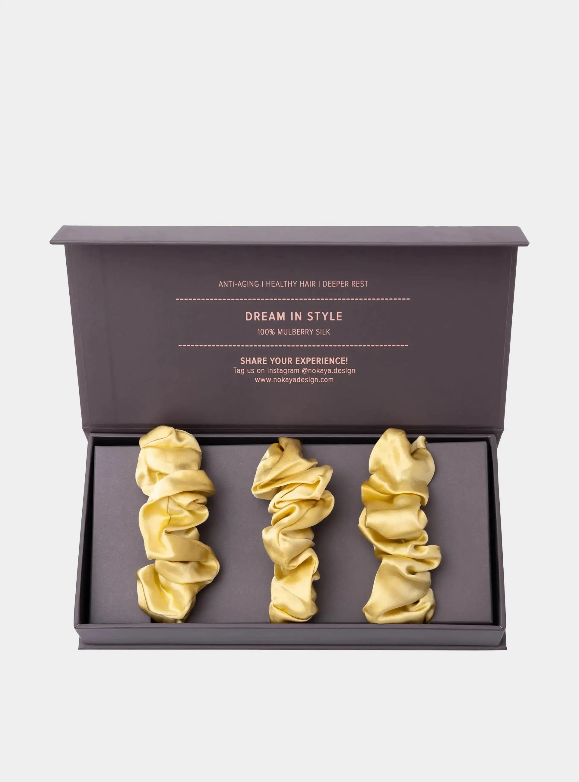 Large Silk Scrunchie Set Panna Cotta