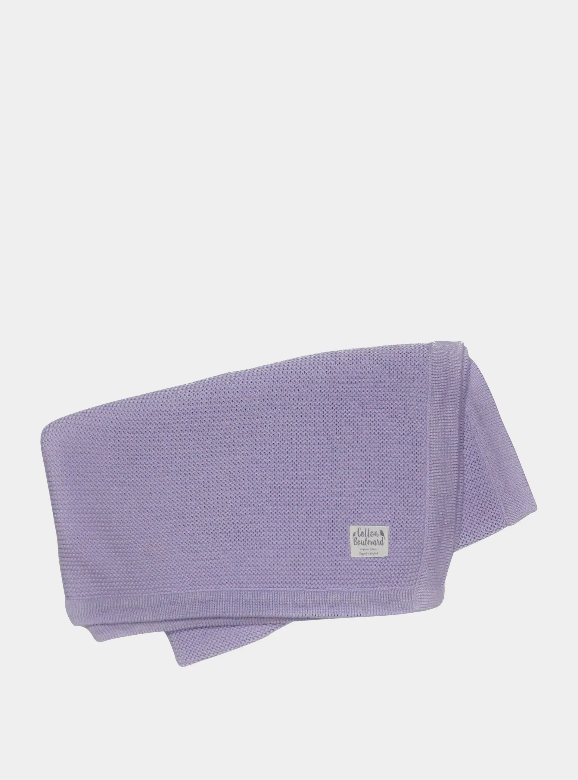 Lavender Organic Cotton Knitted Baby Blanket – 100 X 80cm