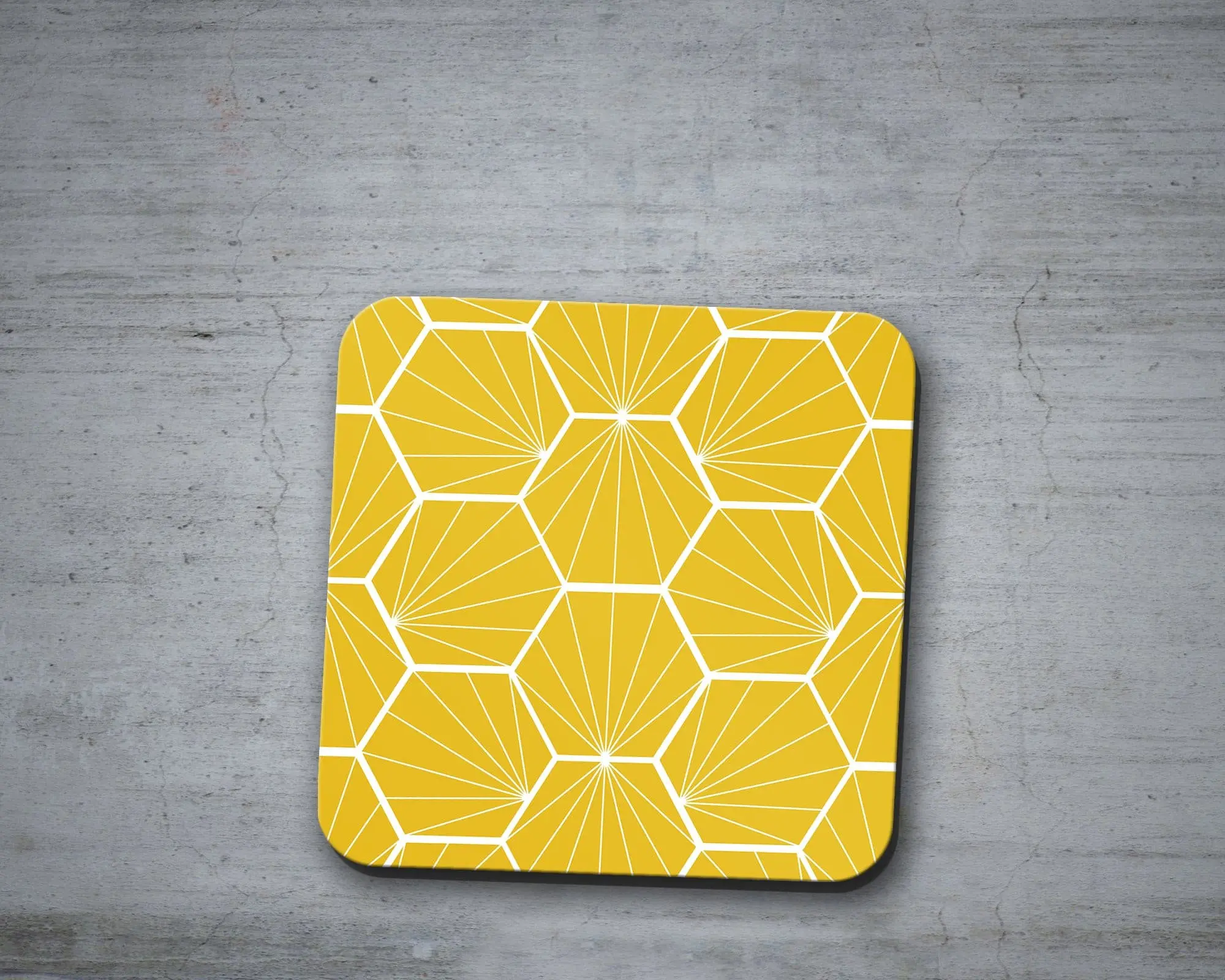 Lemon Yellow Geometric Hexagons Placemats, Set of 4 or Set of 6 - Image 4