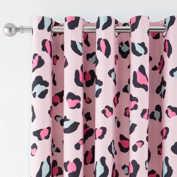 Leopard Blackout Eyelet Curtains