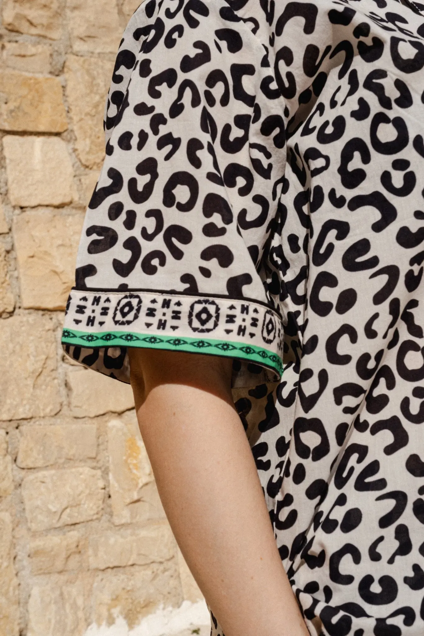 Leopard Print Cotton Pyjamas Shorts Set - Image 5