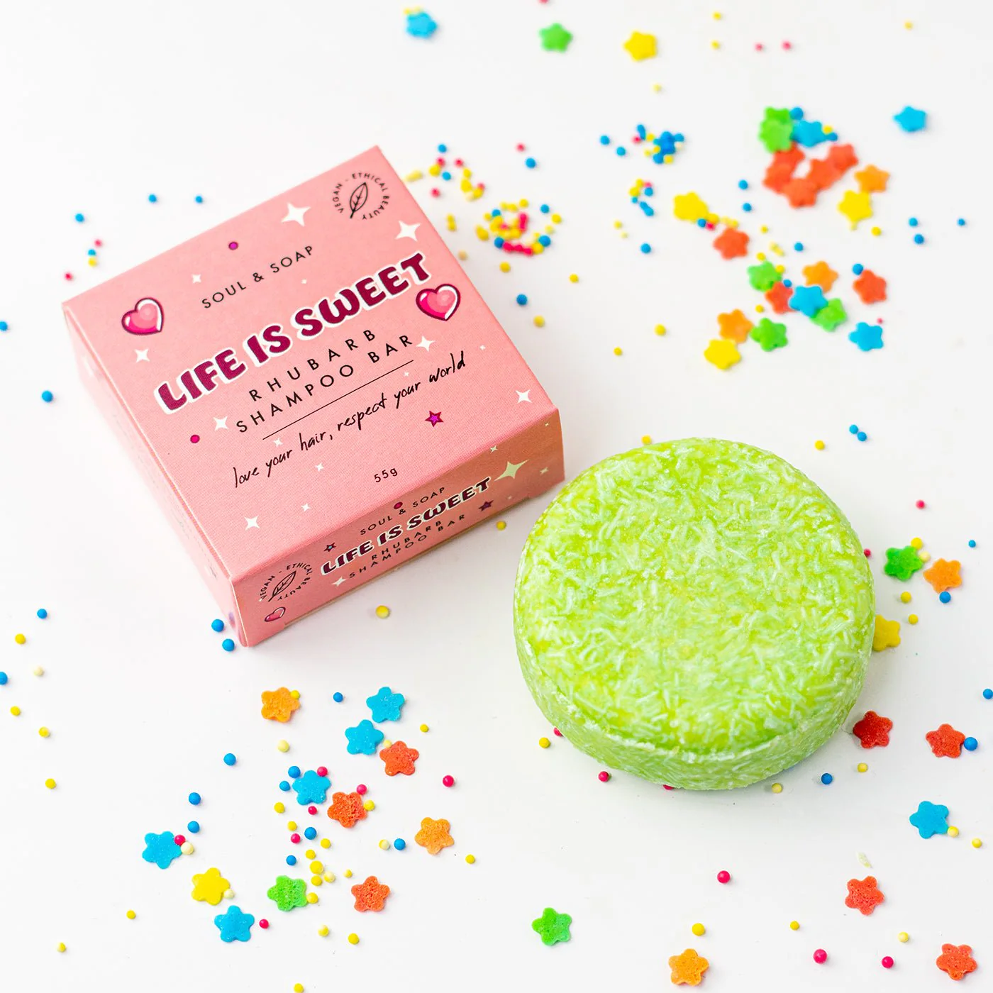 Life Is Sweet Shampoo Bar For All Hair Types - Vegan. Rhubarb Scented - Image 2