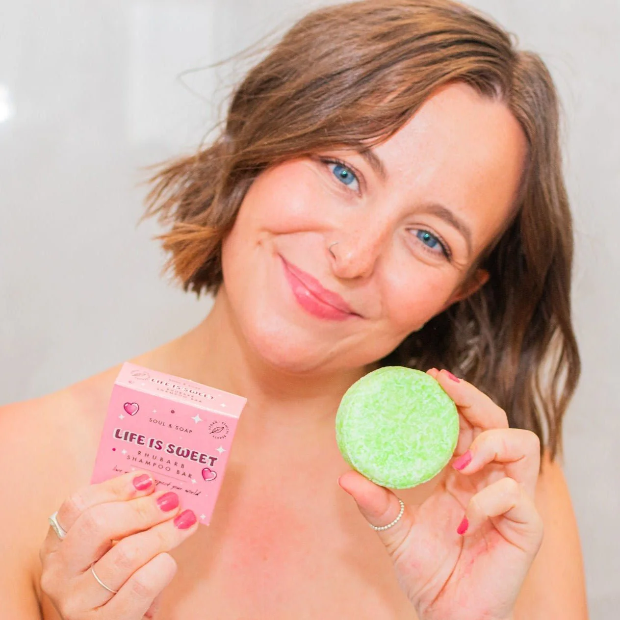 Life Is Sweet Shampoo Bar For All Hair Types - Vegan. Rhubarb Scented - Image 4