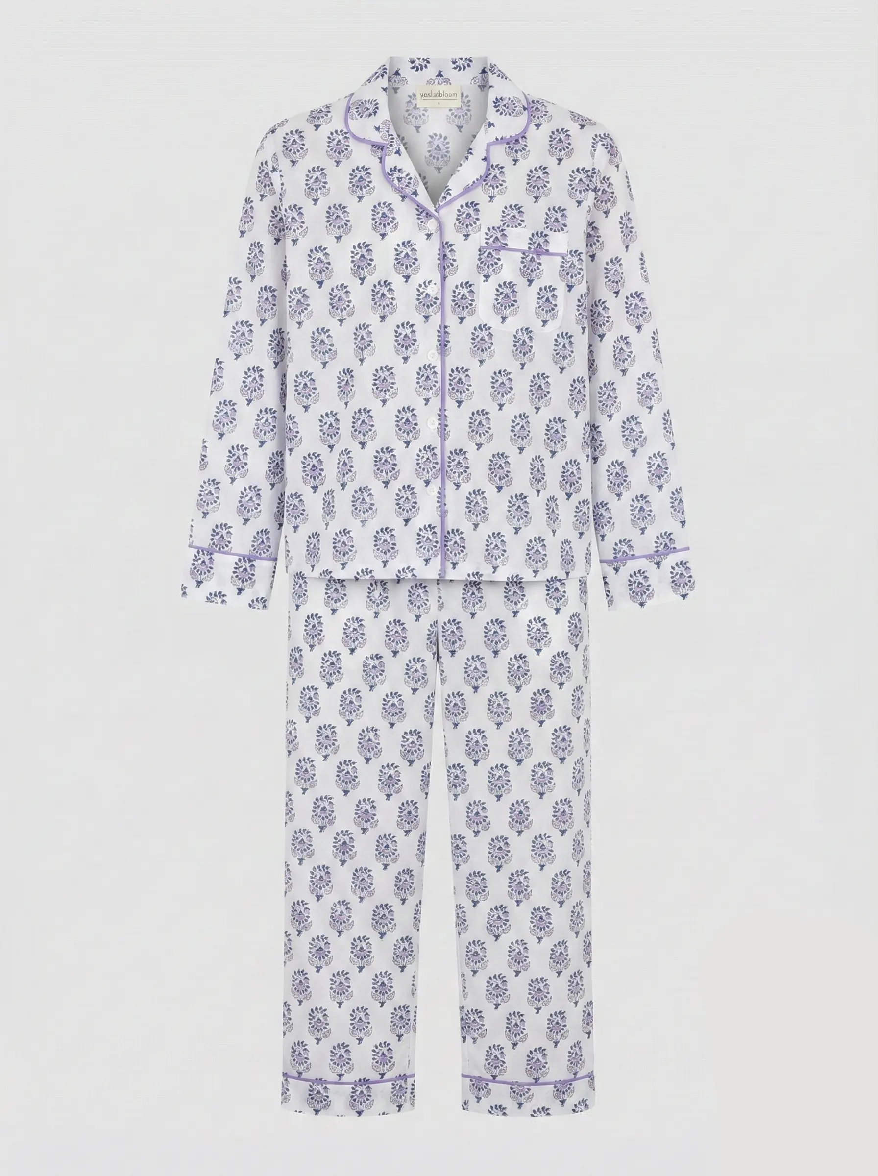 Lilac Bloom Women's Cotton Pyjama Trouser Set