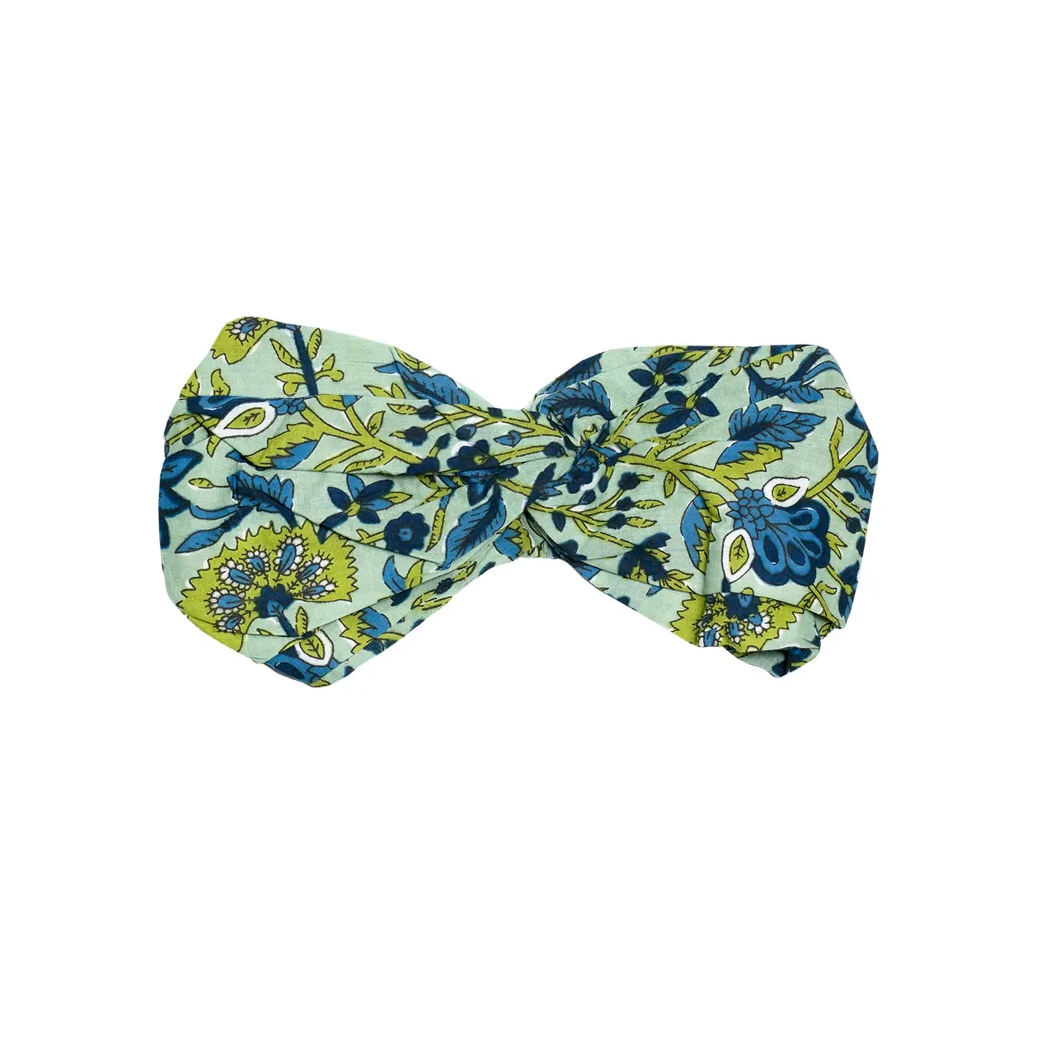 Lime Patchouli Floral Cotton Hair Scarf - Image 4