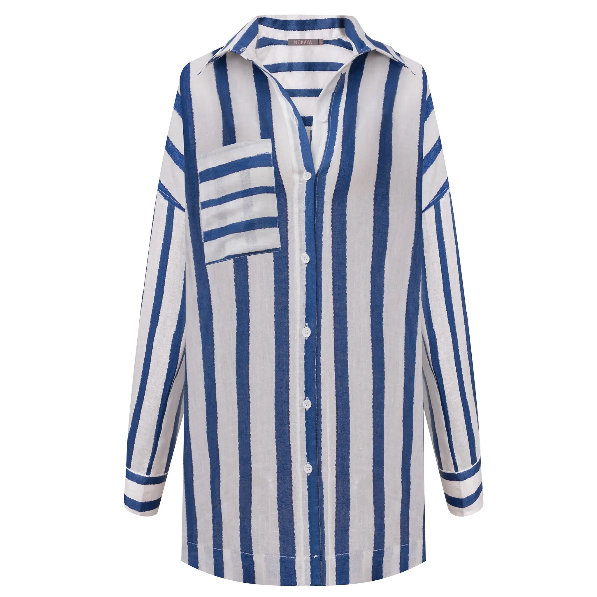 Linen Spirit Shirt Nautical Print - Image 10