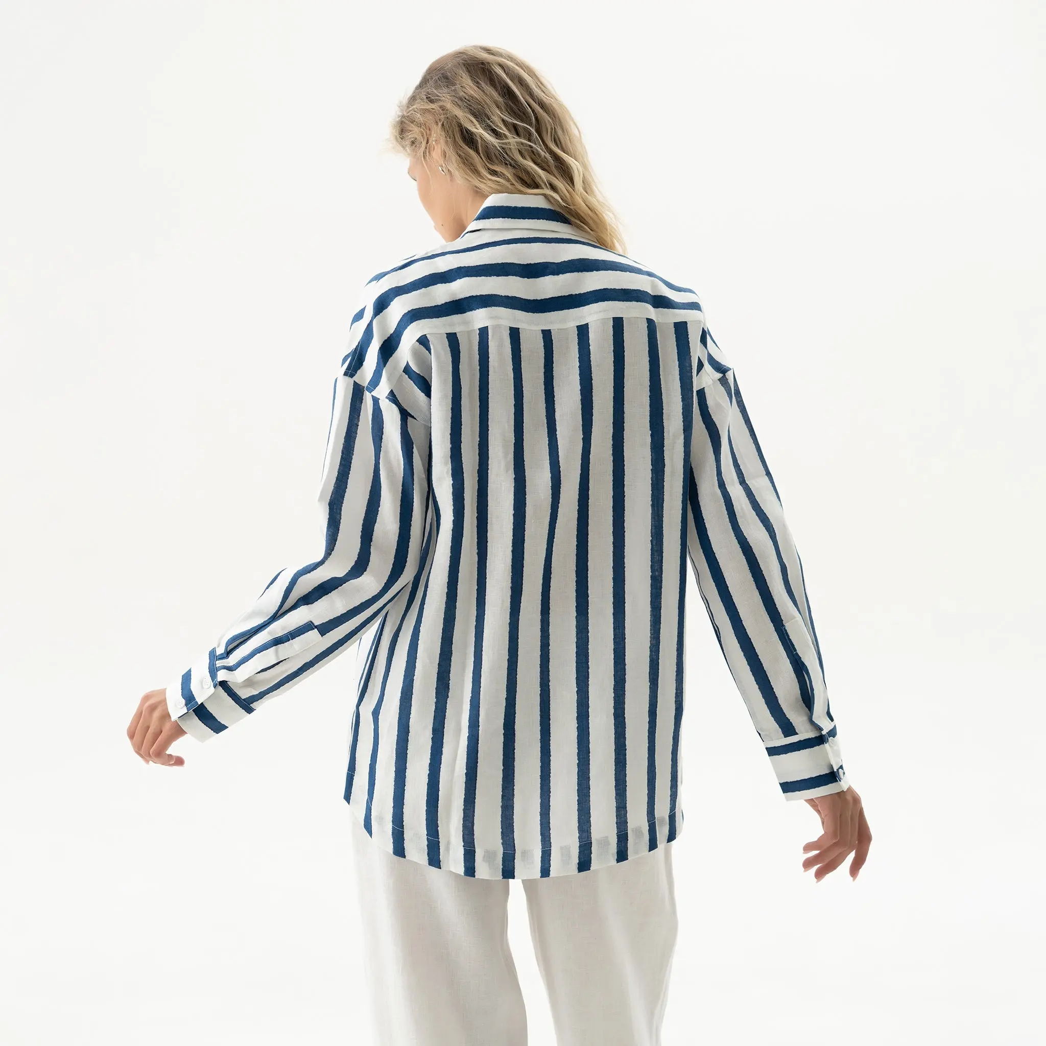 Linen Spirit Shirt Nautical Print - Image 5