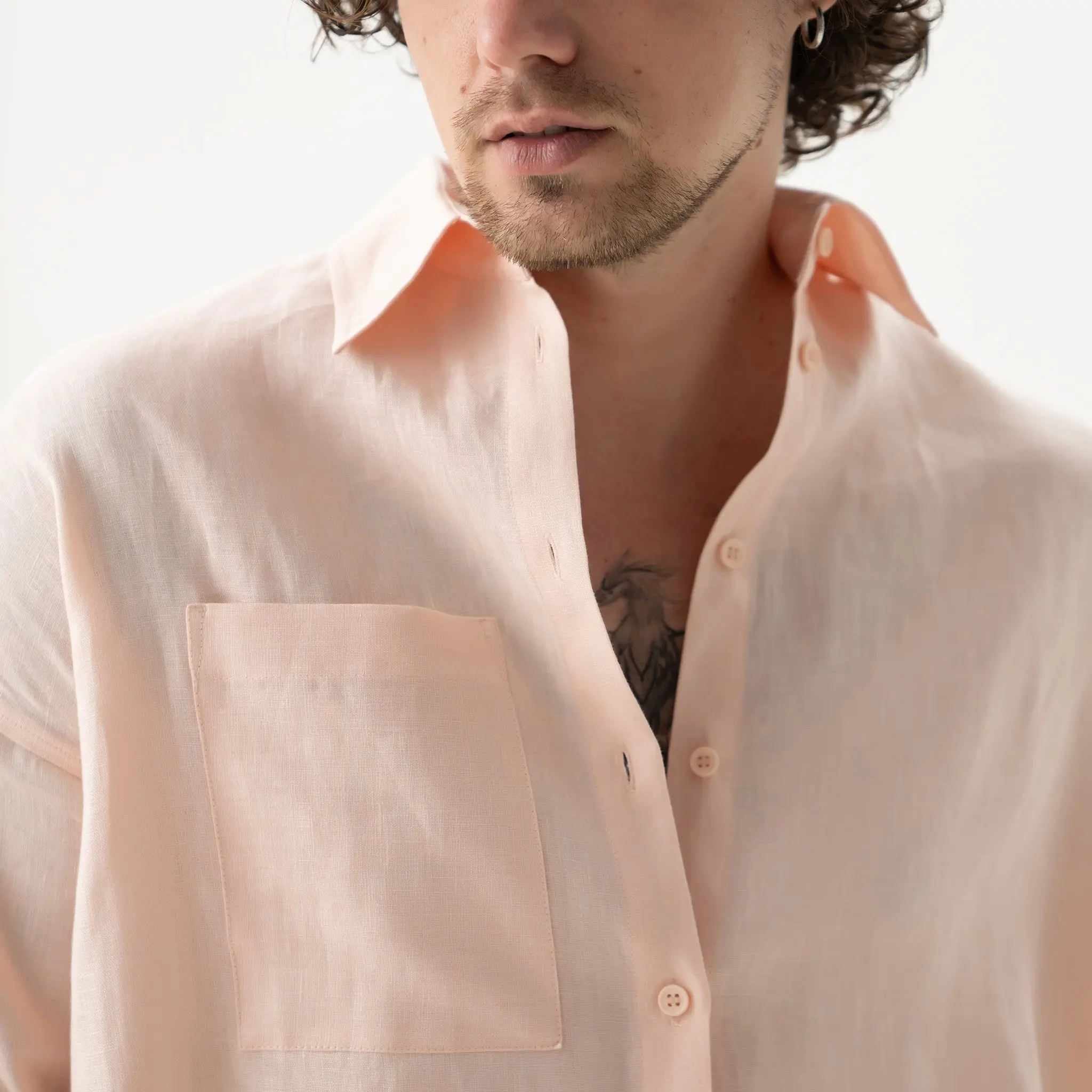 Linen Spirit Shirt Peach Powder - Image 10