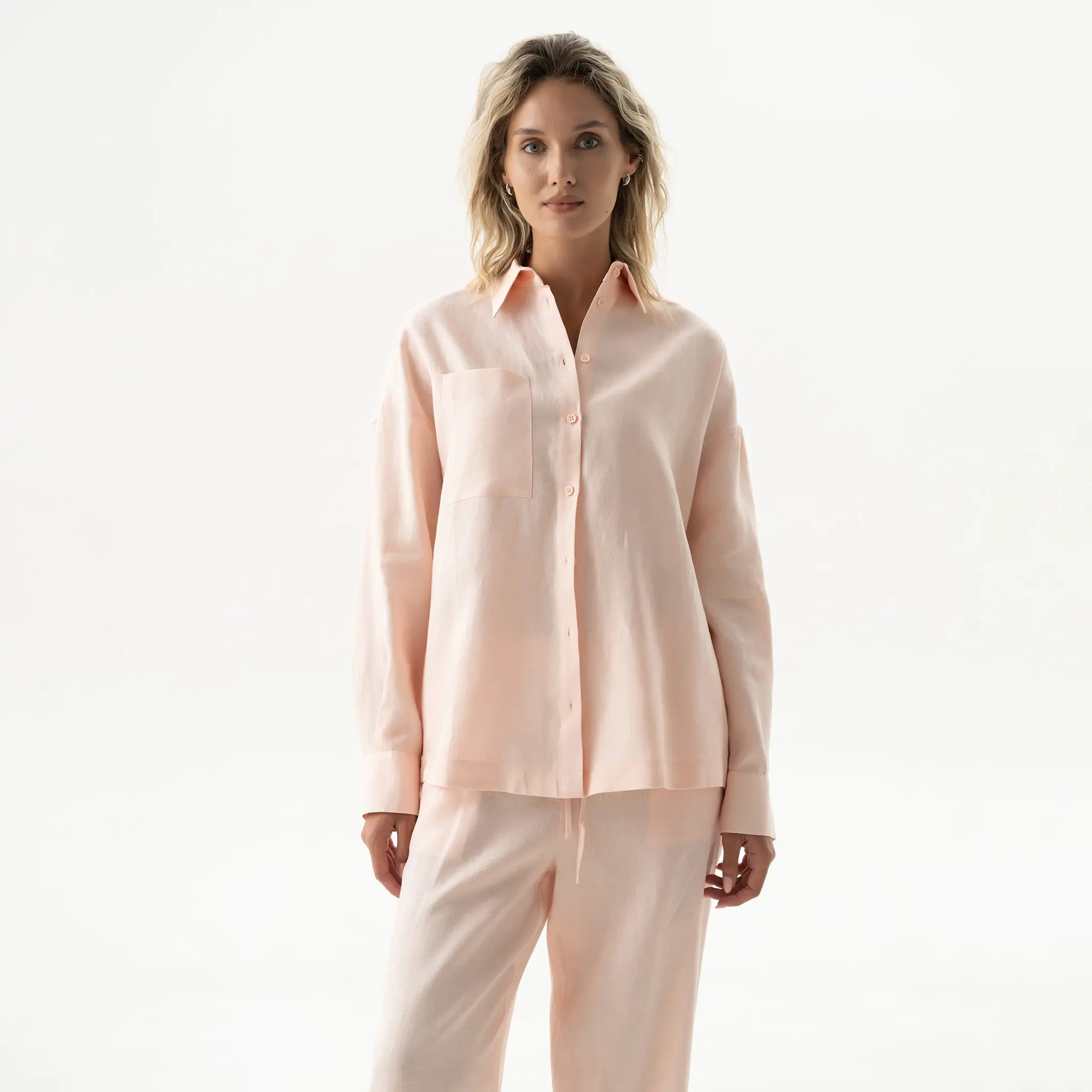 Linen Spirit Shirt Peach Powder - Image 3