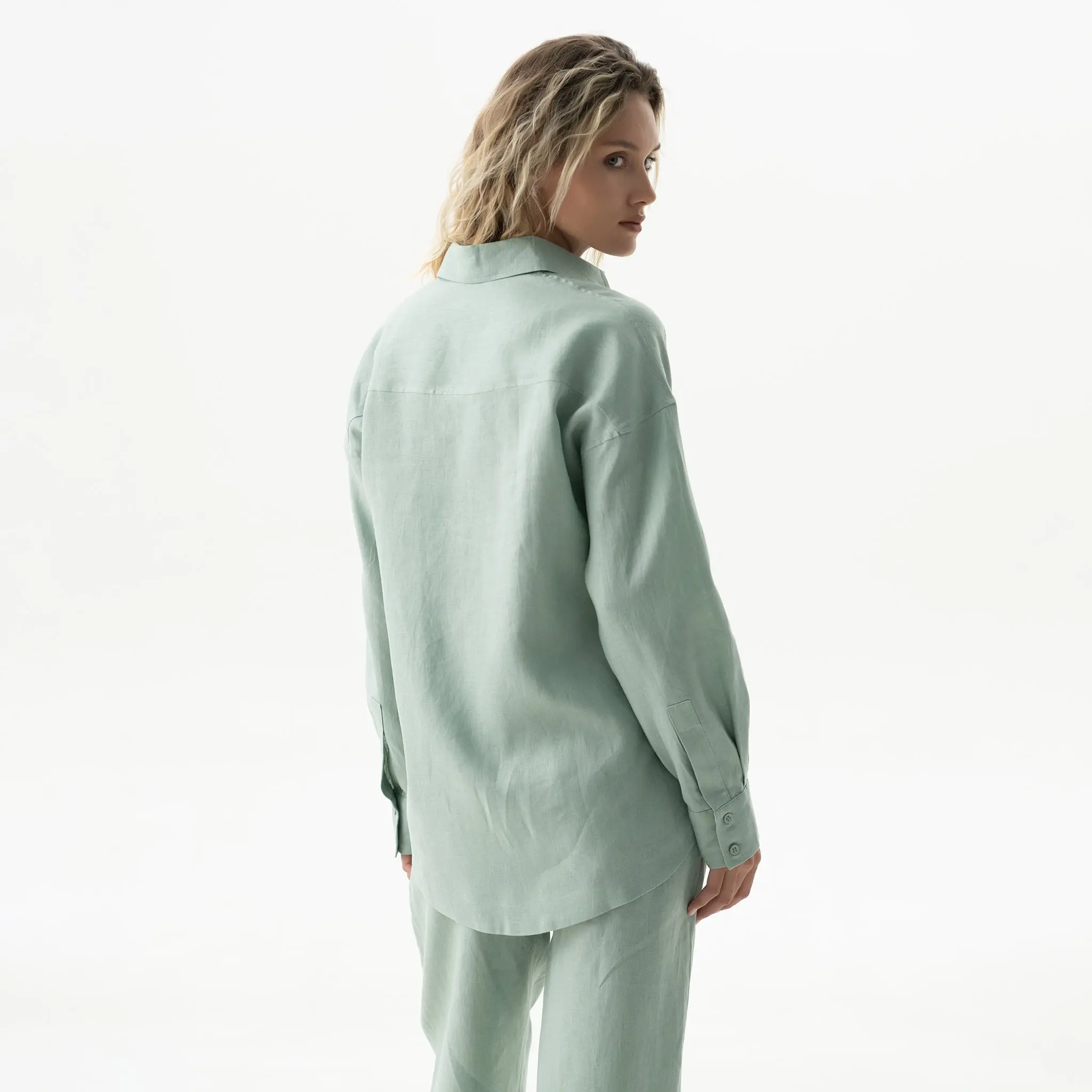 Sage Green Linen Spirit Shirt - Image 5