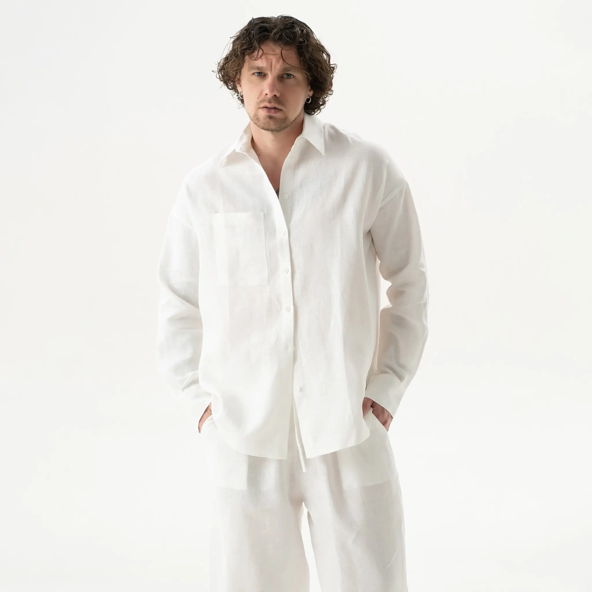 White Linen Unisex Spirit Shirt - Image 11