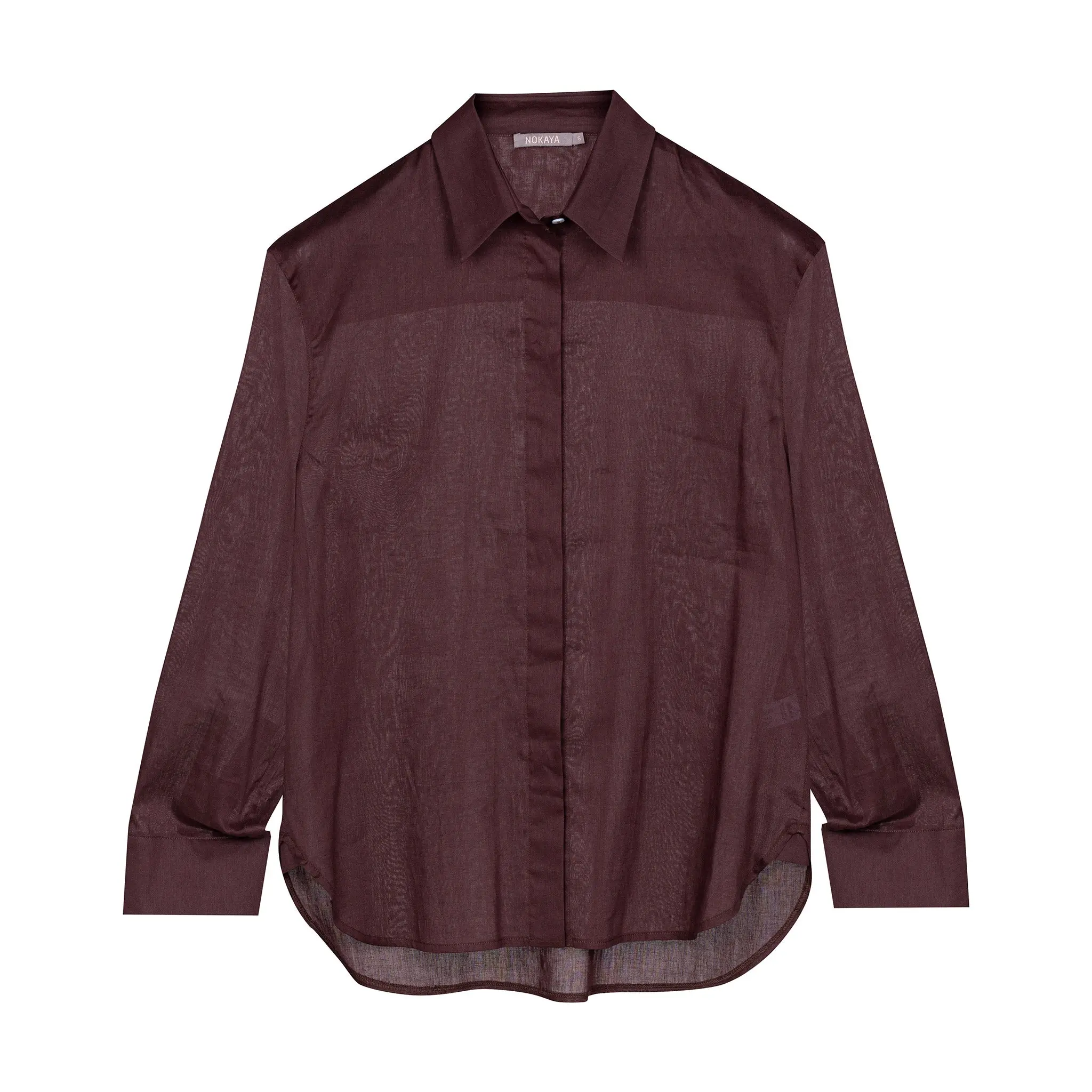 Linen Voile Shirt Restorative Brown - Image 9