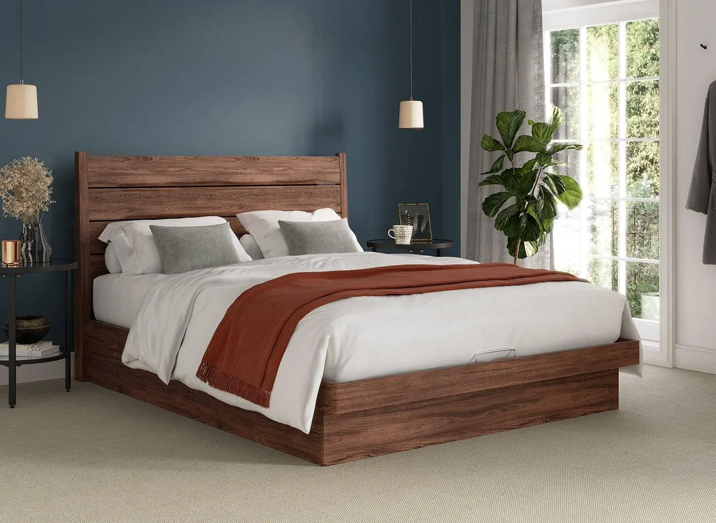 Lodge Platform Ottoman Bed Frame - Brown