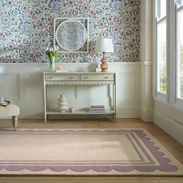 Lois Scallop Border Wool Circle Rug - Image 10