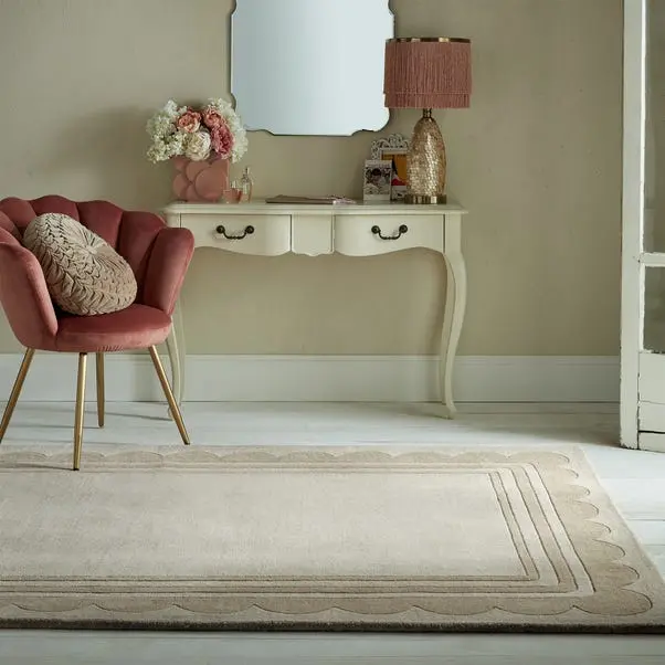 Lois Scallop Border Wool Circle Rug - Image 6