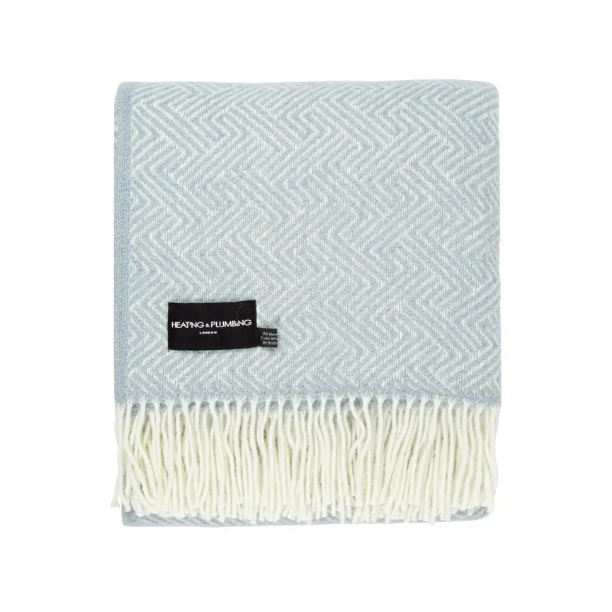 Lollypop - Pure New Wool Blanket - Duck Egg - Image 4