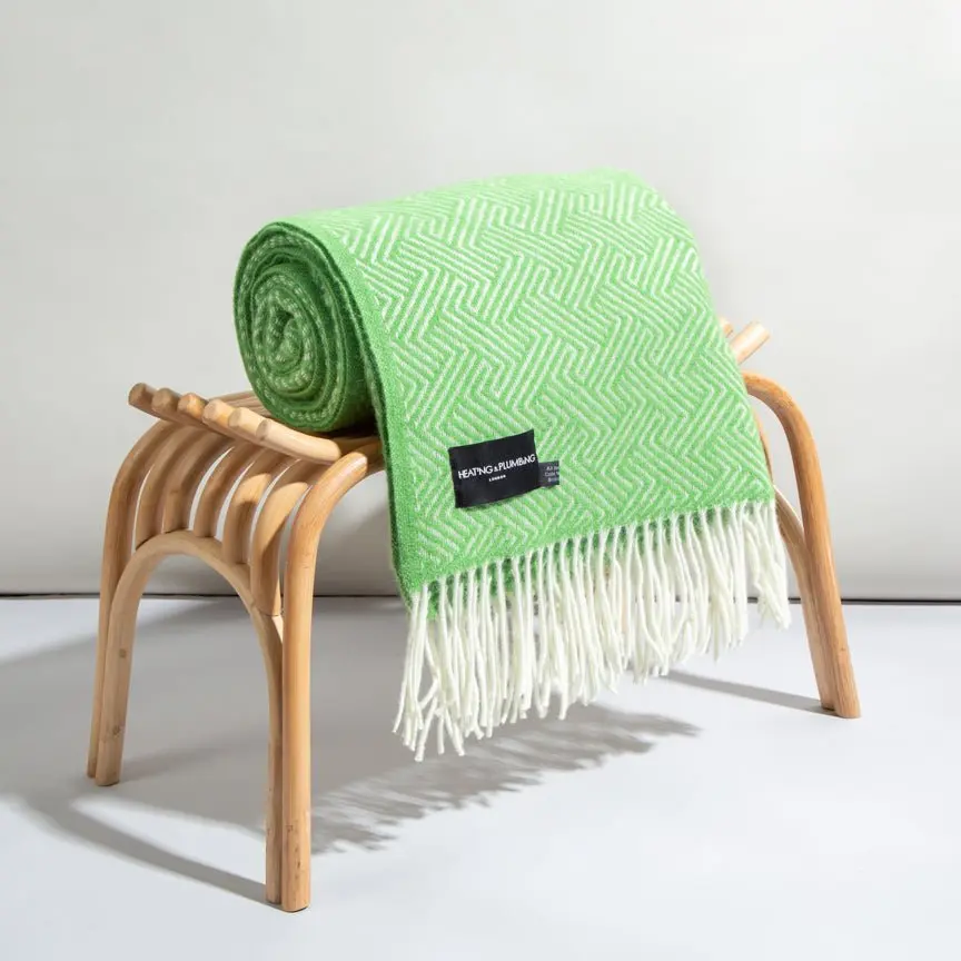 Lollypop - Pure New Wool Blanket - Green - Image 2