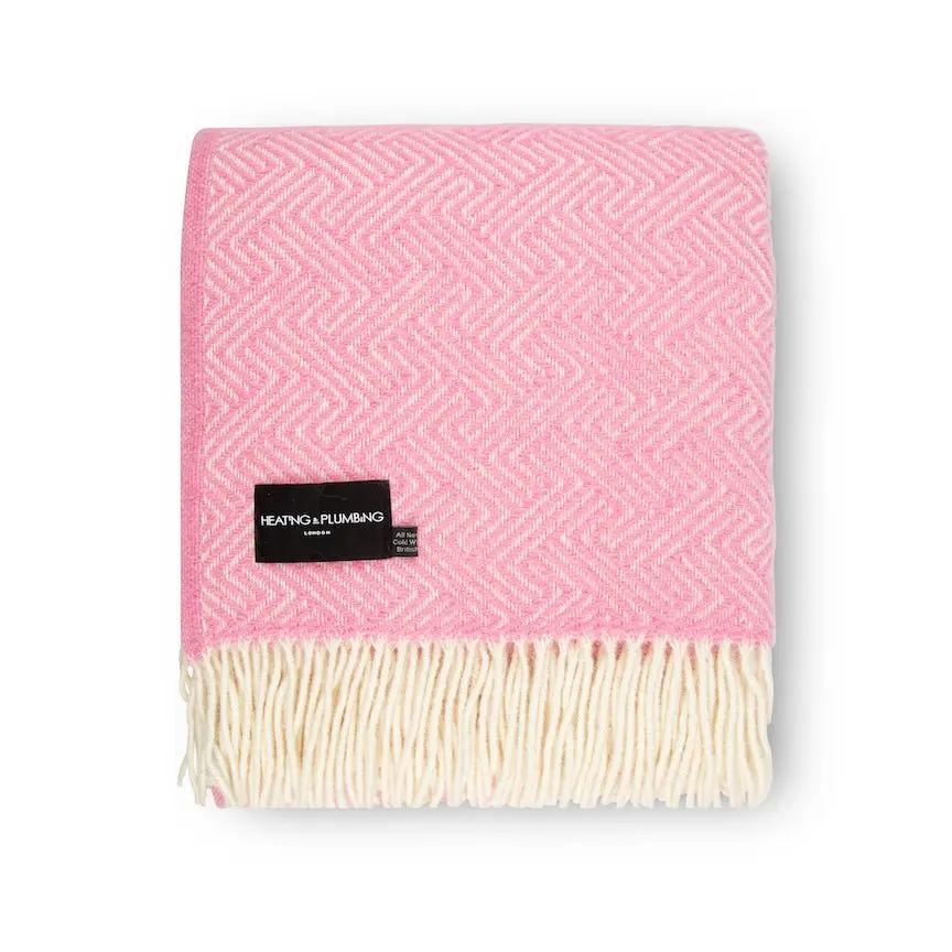 Lollypop - Pure New Wool Blanket - Pink - Image 4