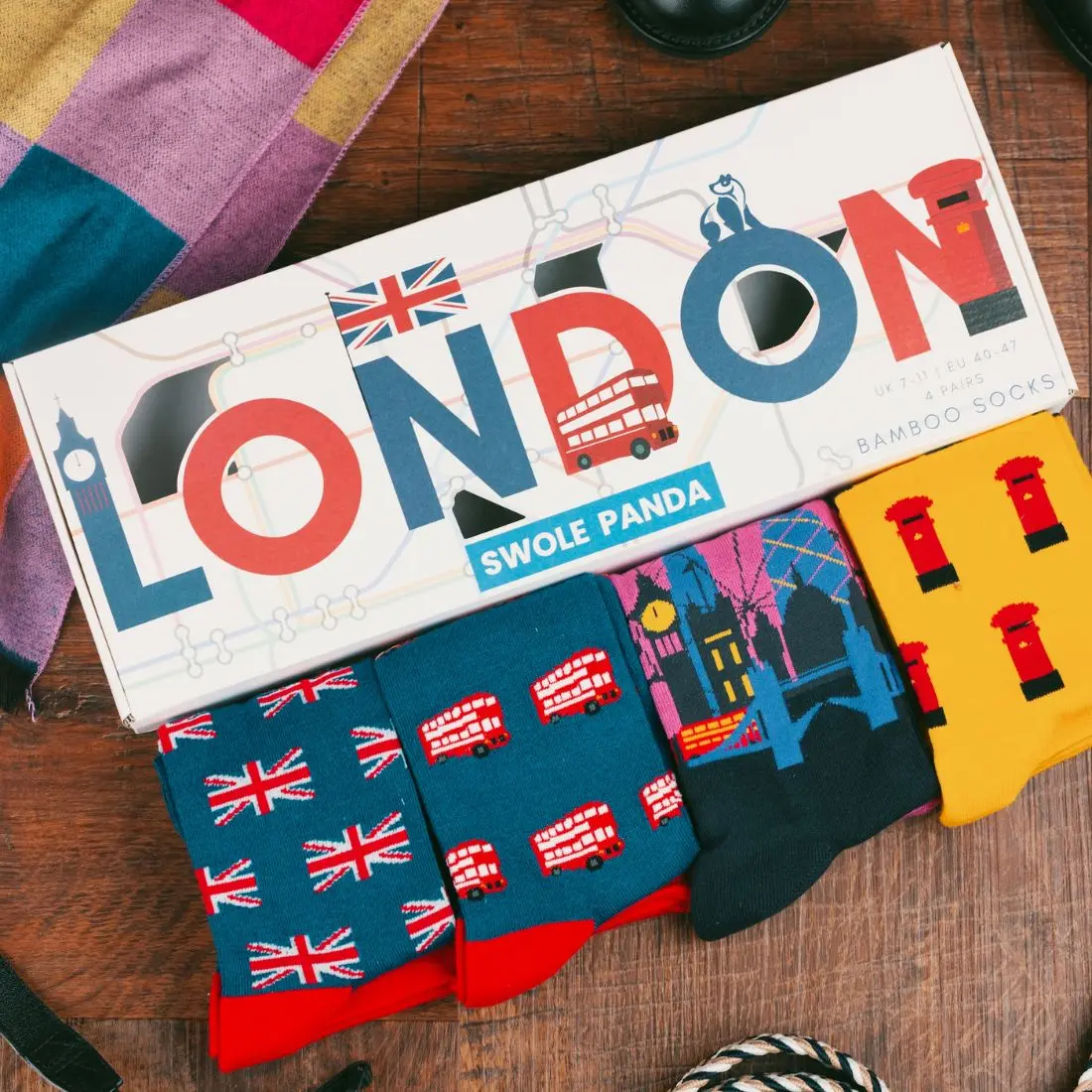 London Sock Box - 4 Pairs of Bamboo Socks (His) - Image 4