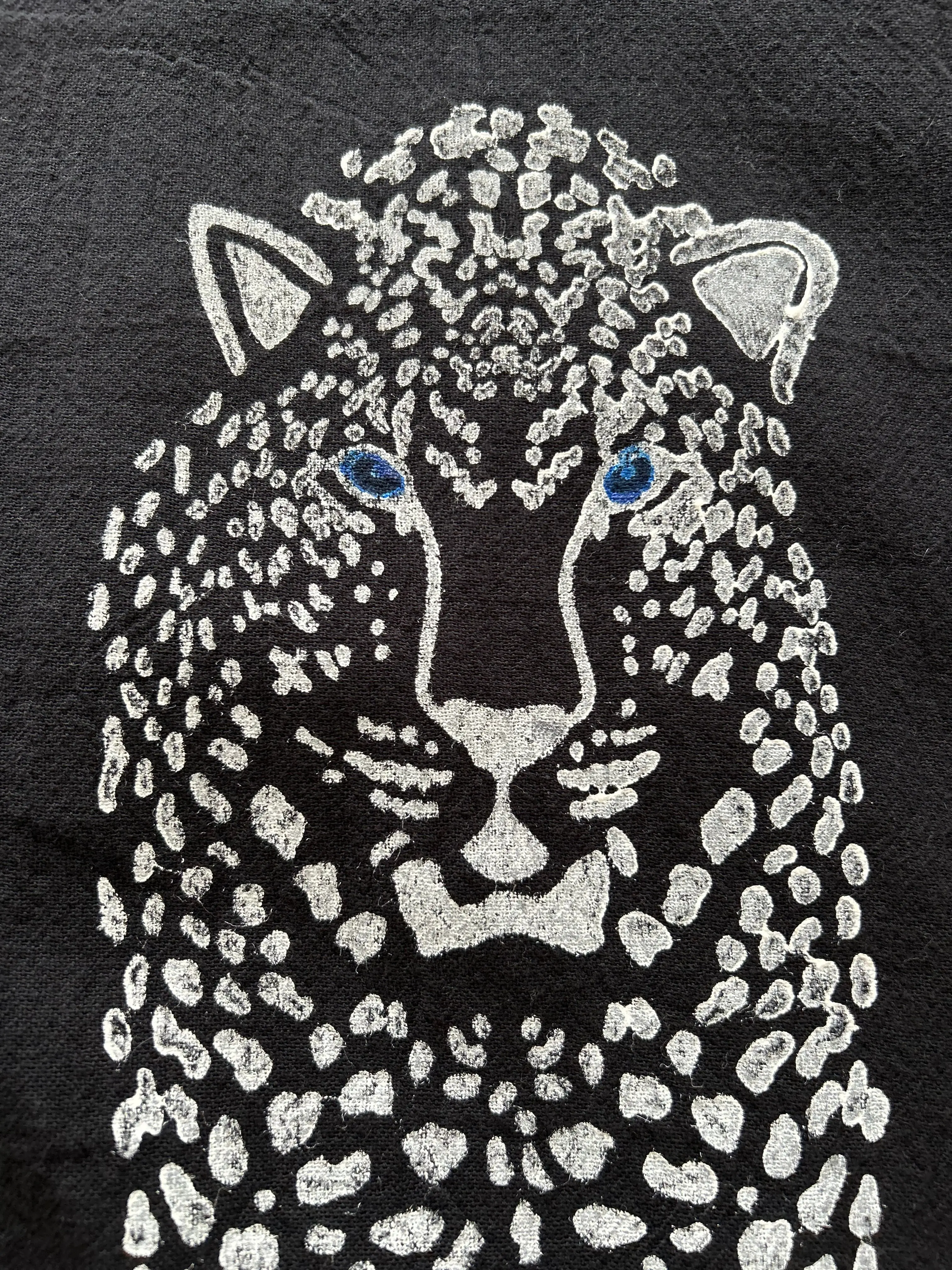 Long Cotton Robe: Black with Cheetah - Image 5