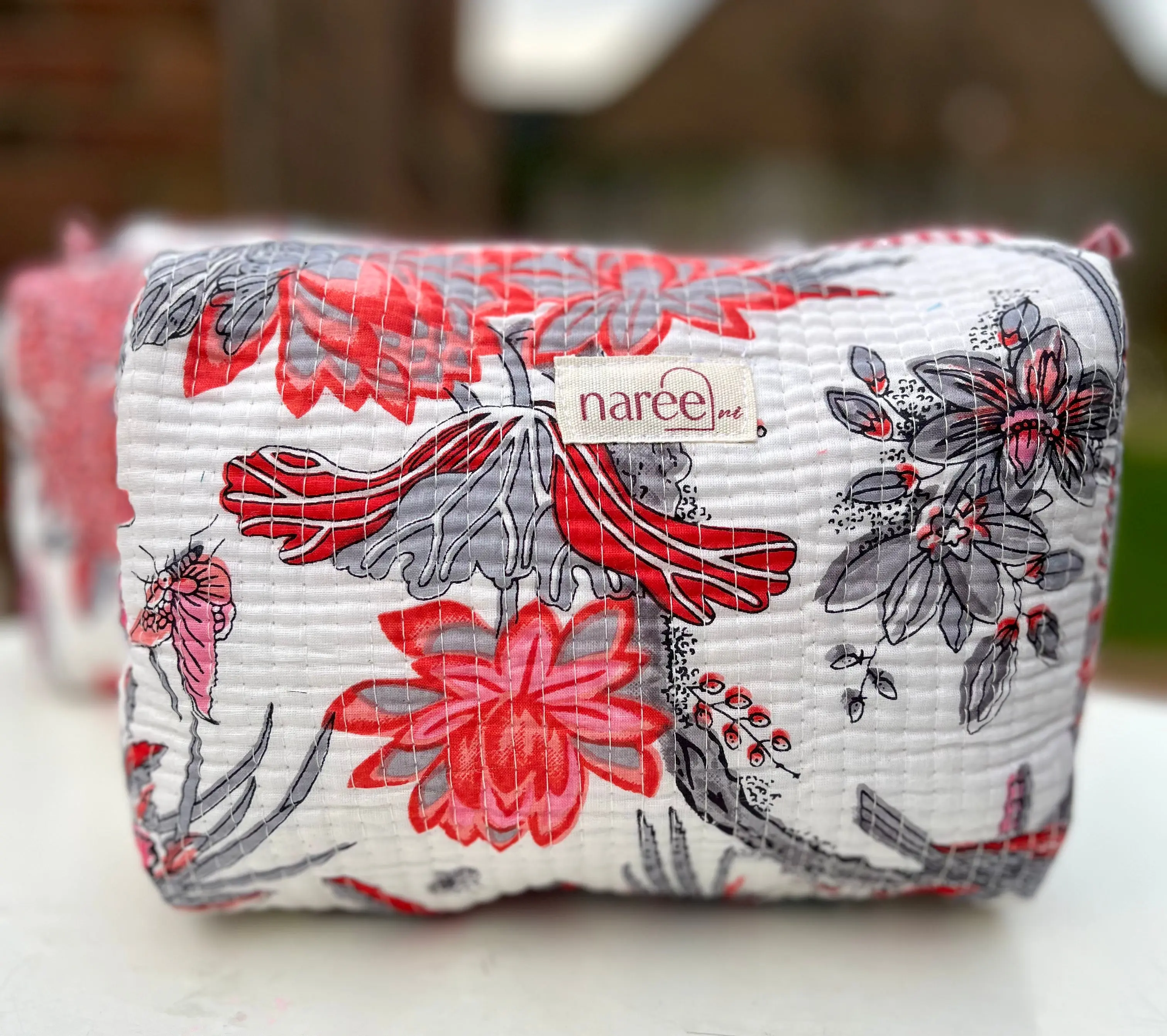 Lotus Quilted Make Up Bag - Image 3