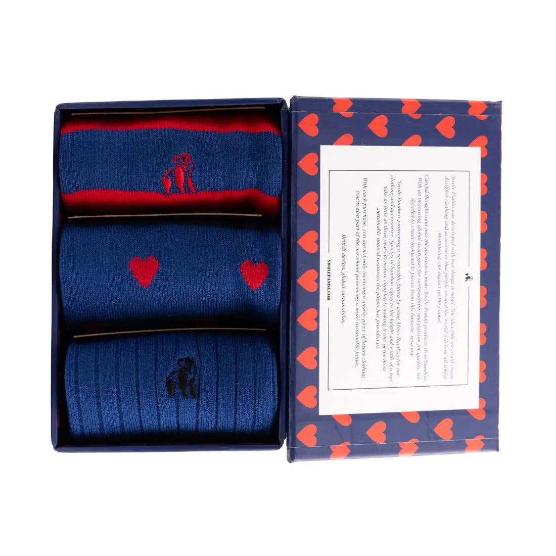 Love Heart Sock Box - 3 Pairs of Bamboo Socks (His) - Image 2