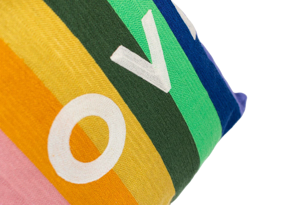 LOVE Needlepoint Cushion - Image 3