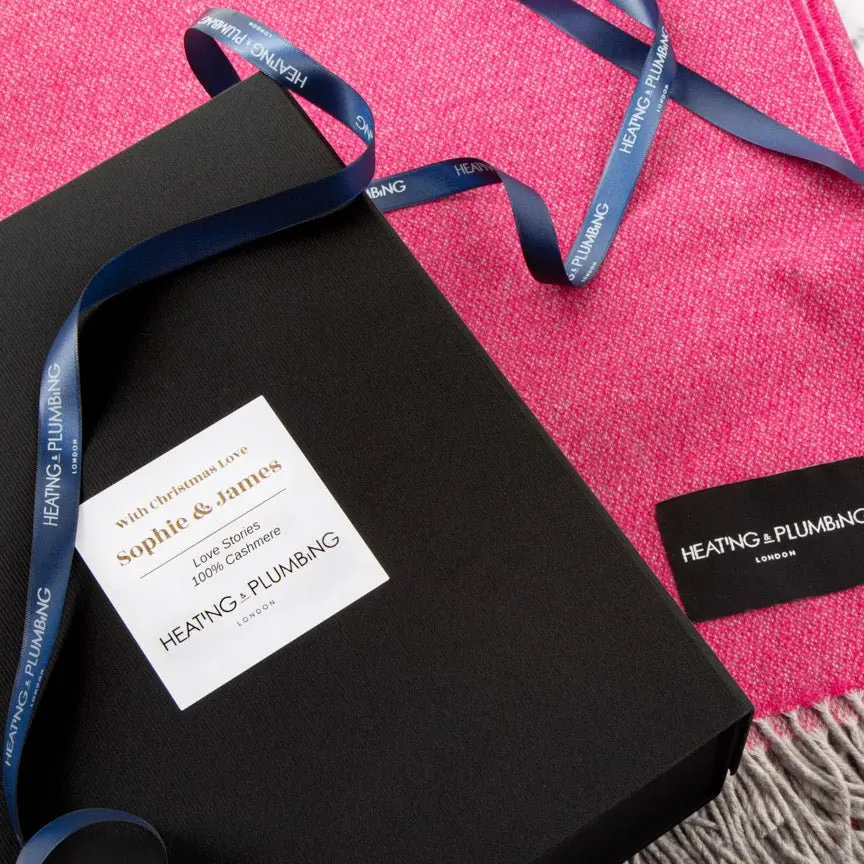 Cerise Love Stories 100% Cashmere Blanket - Image 8