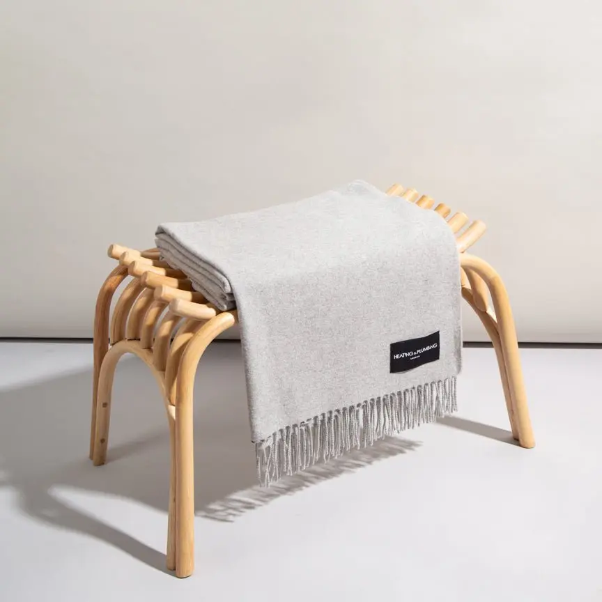 Light Grey Love Stories 100% Cashmere Blanket