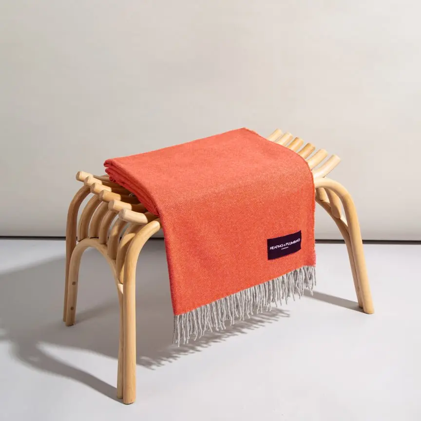 Tangerine Love Stories 100% Cashmere Blanket