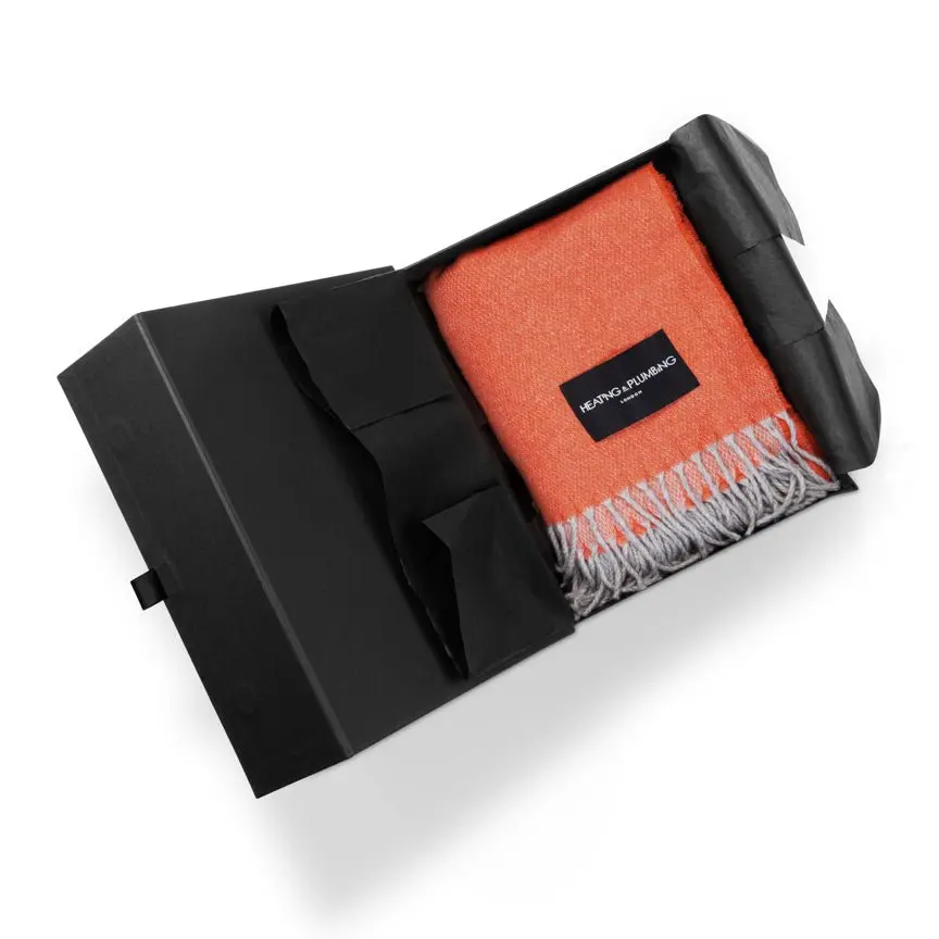 Tangerine Love Stories 100% Cashmere Blanket - Image 3