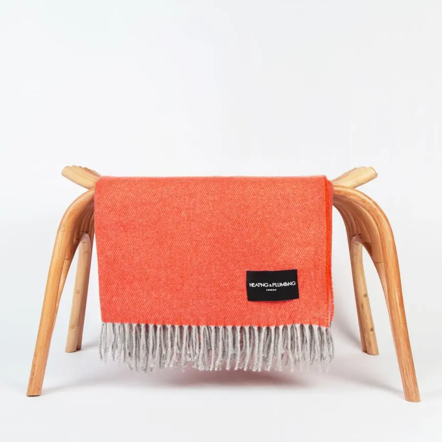 Tangerine Love Stories 100% Cashmere Blanket - Image 5